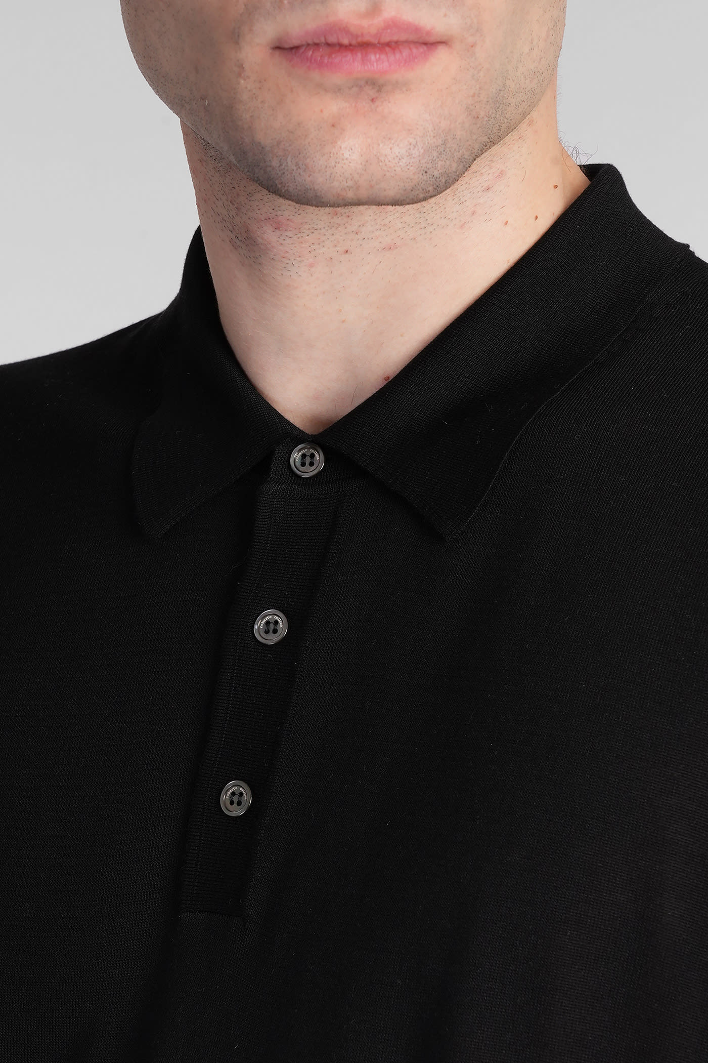 Roberto Collina Basic Polo T-shirt In Black