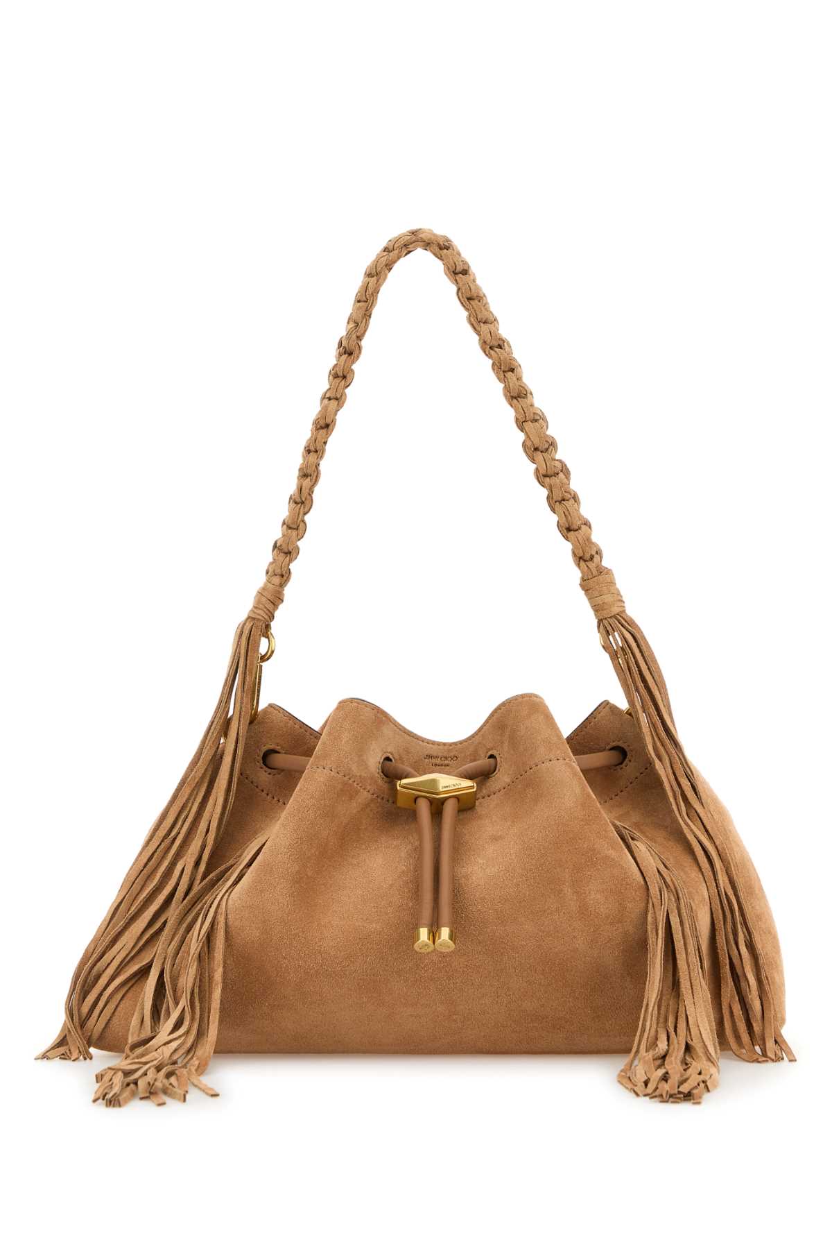 Jimmy Choo Peach Suede Bon Bon Crossbody Bag