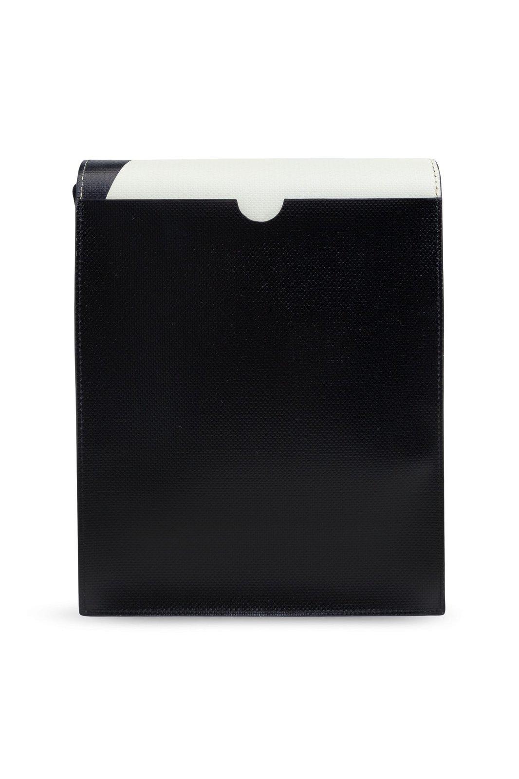 MARNI LOGO-PRINTED COLOUR-BLOCK SHOULDER BAG