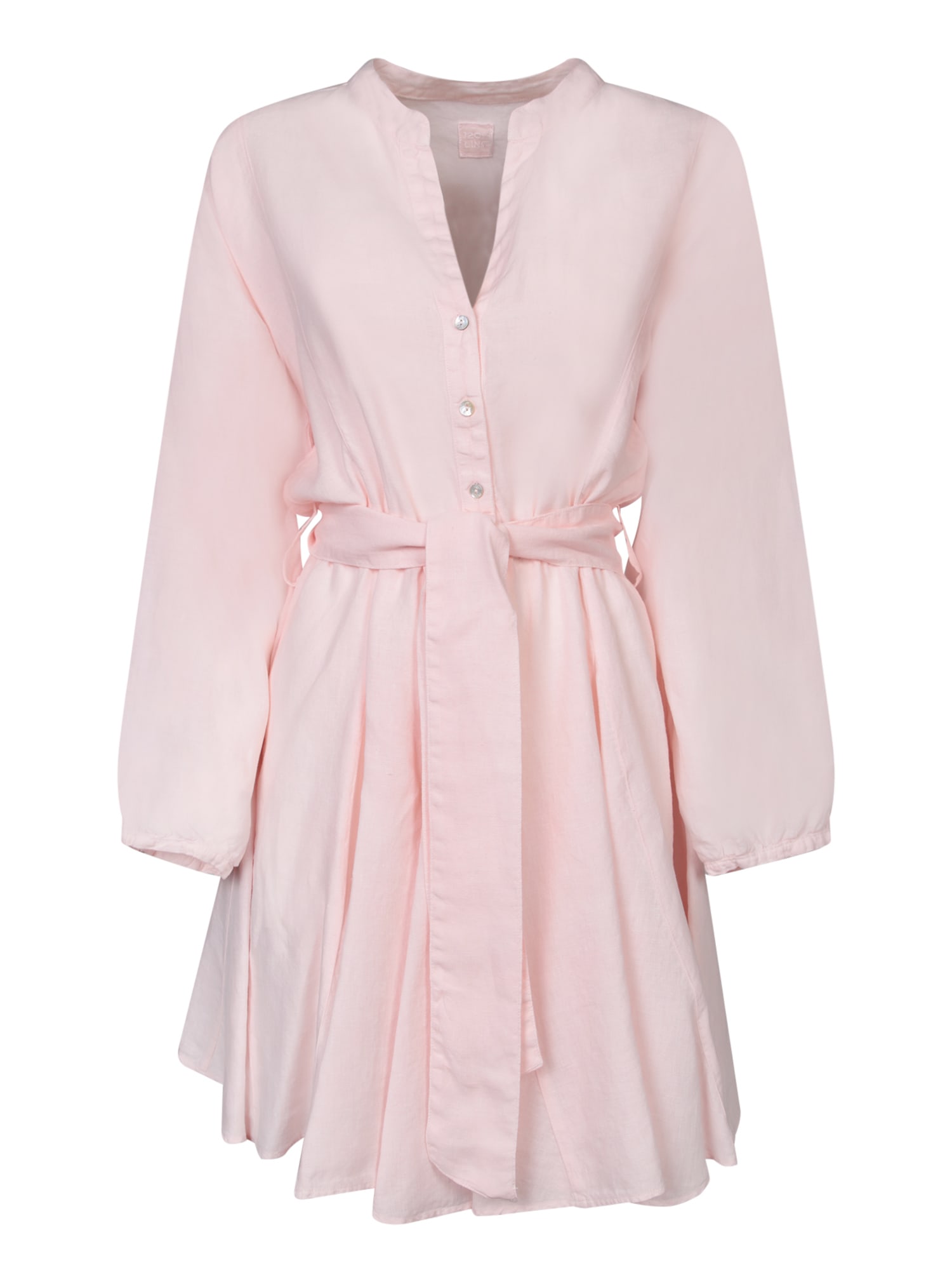 Pink Linen Mini Dress