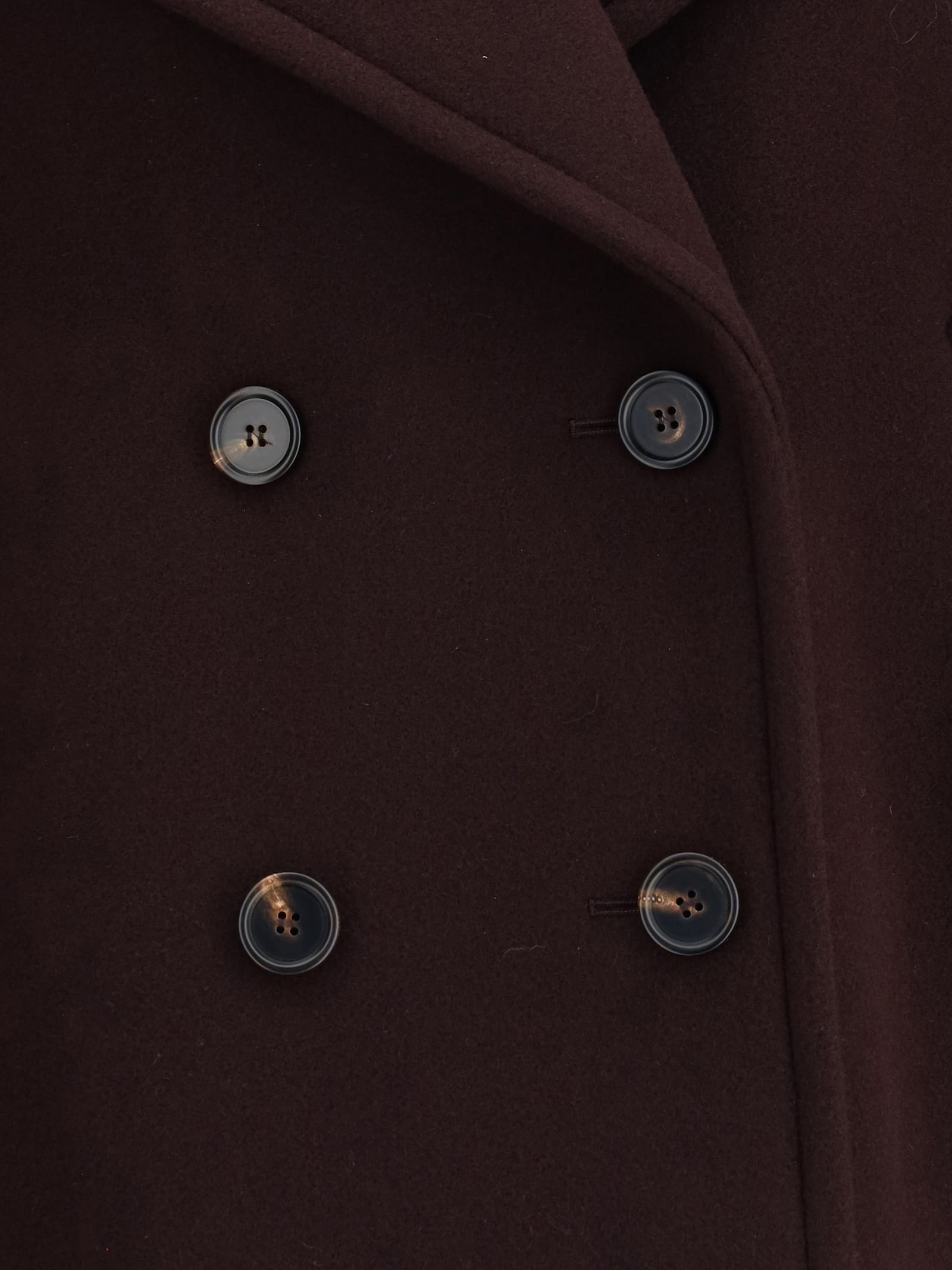 Chloé Women Violet Double-breasted Jacket With Wide Notched Revers And Dropped Shoulders In Wool Ble In Burgundy