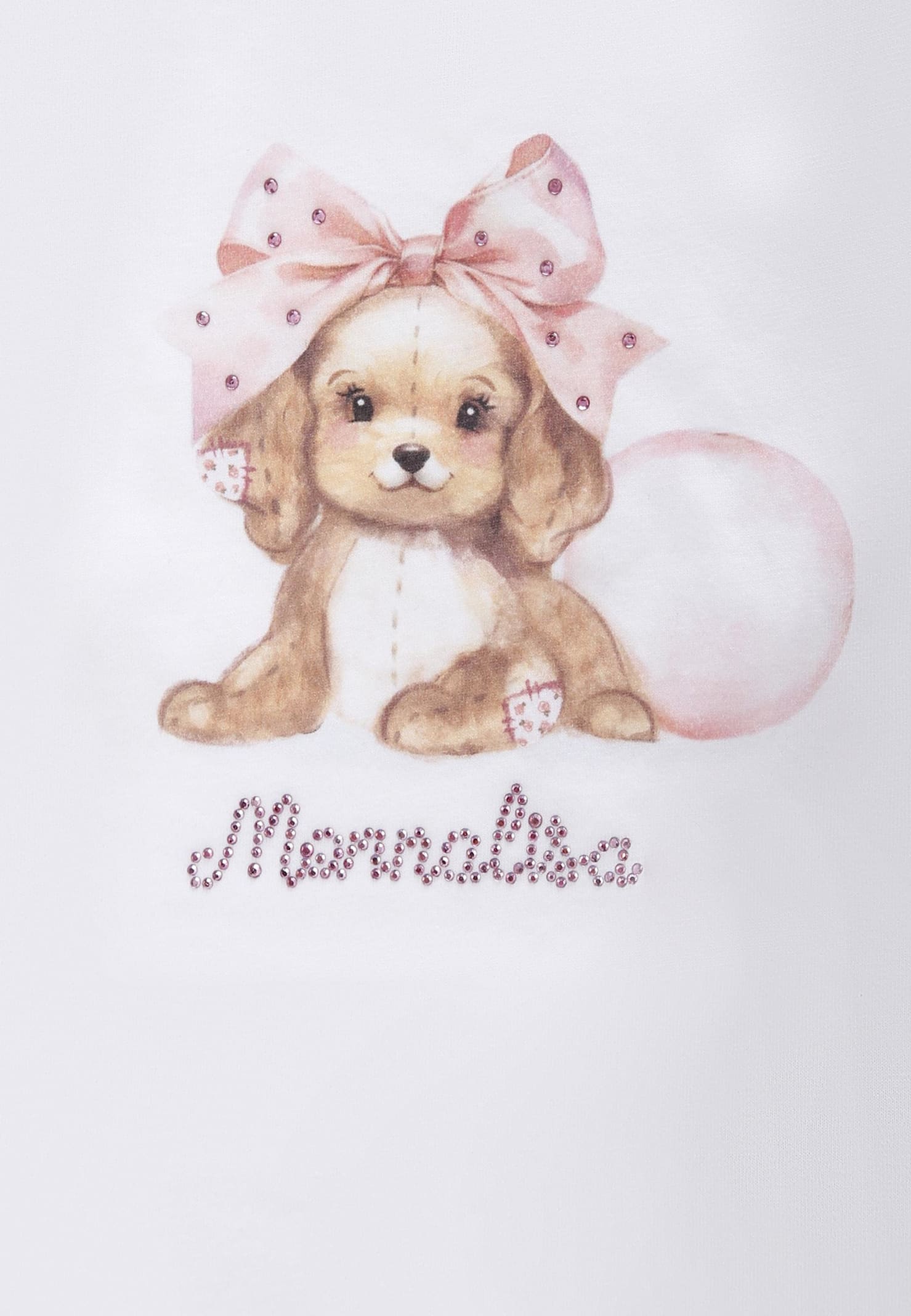 Monnalisa White T-shirt For Baby For Dog In White