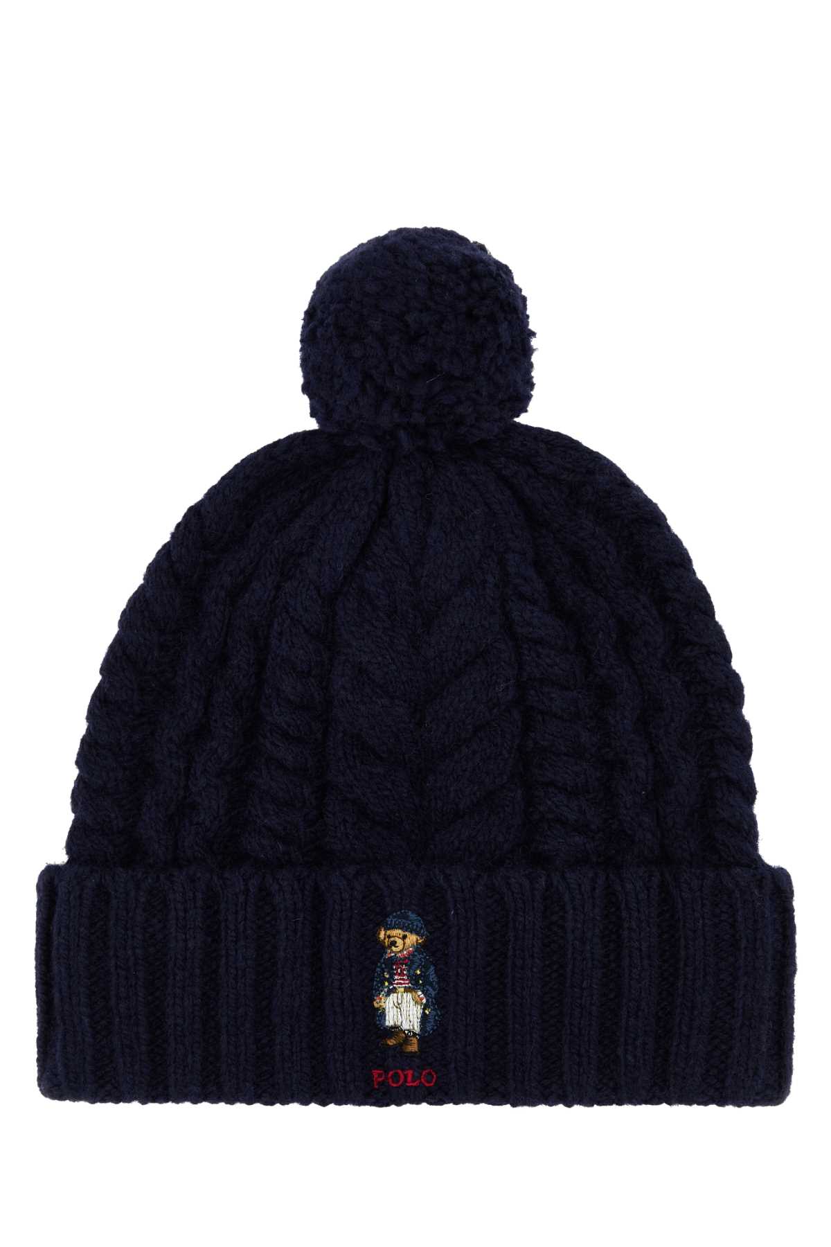 Navy Blue Wool Blend Beanie