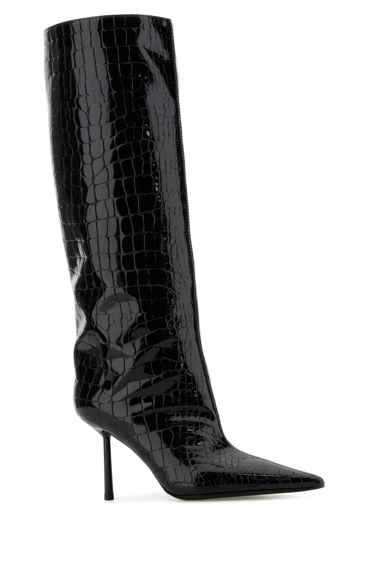 Shop Le Silla Black Leather Bella Boots In Nero