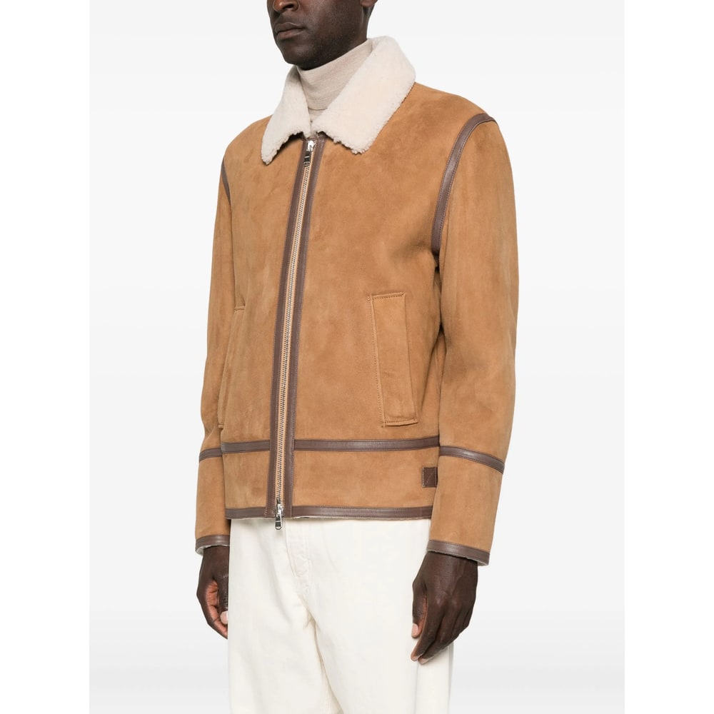 Dondup Shearling Collar Coat With Buckle And Pockets In Animal Print