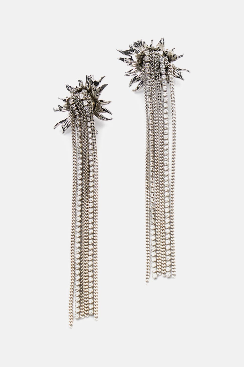Alexander Mcqueen Sunflower Earrings In Metallic