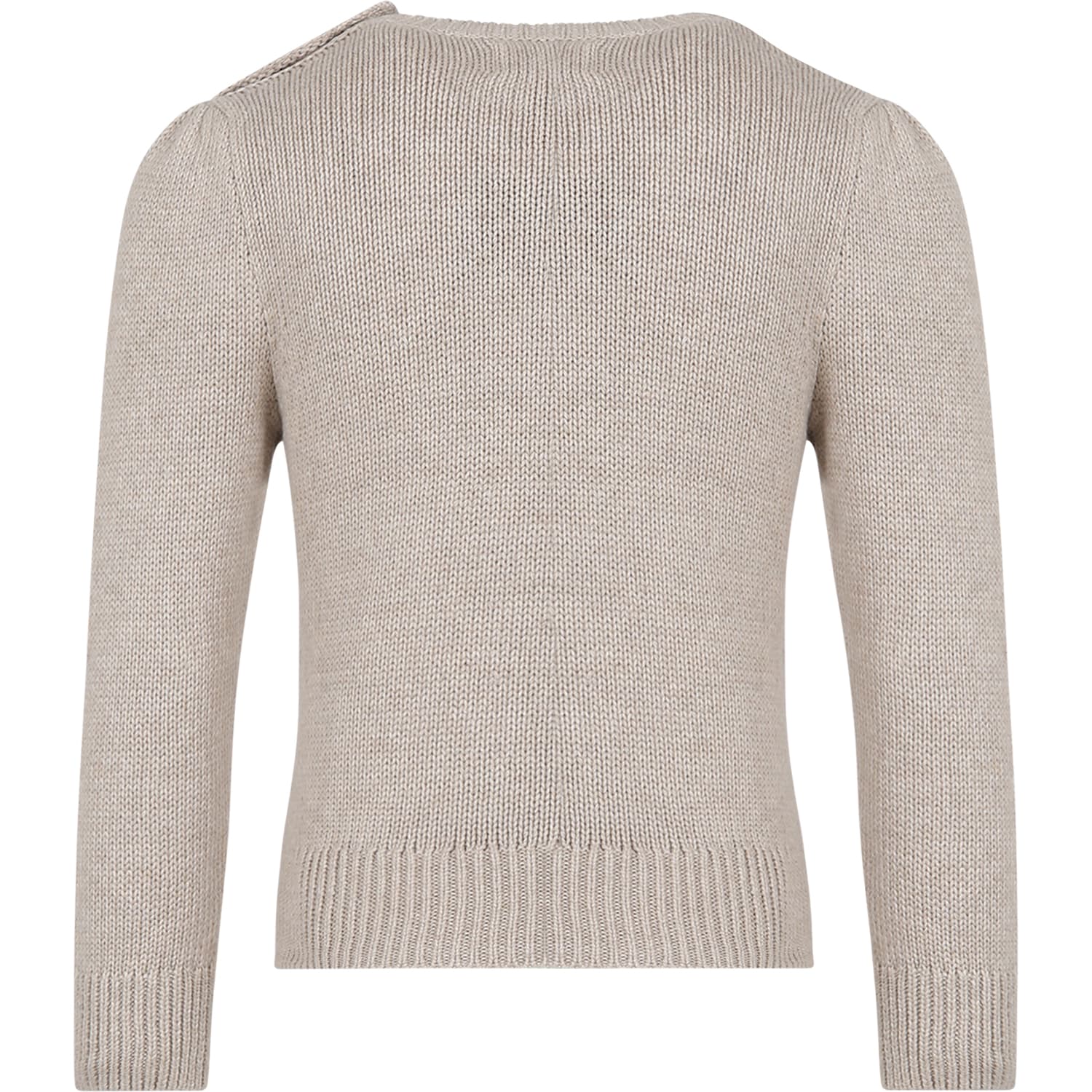 Shop Ralph Lauren Beige Sweater For Girl With Bear