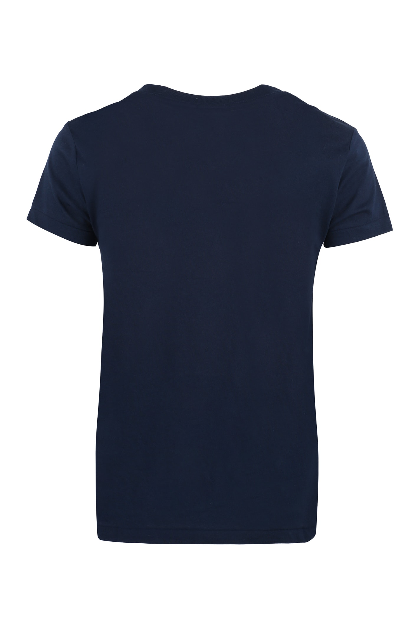 Shop Ralph Lauren Logo Cotton T-shirt In Navy