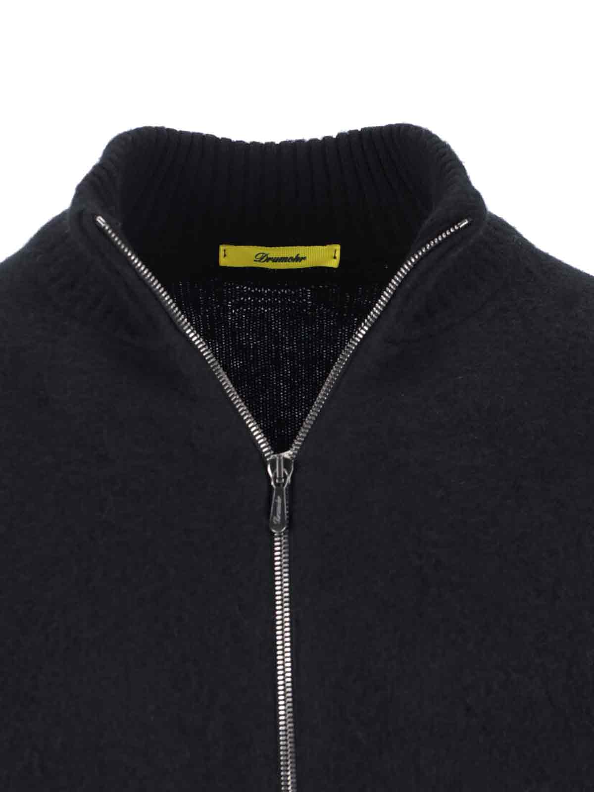 Drumohr Zip Cardigan In Black