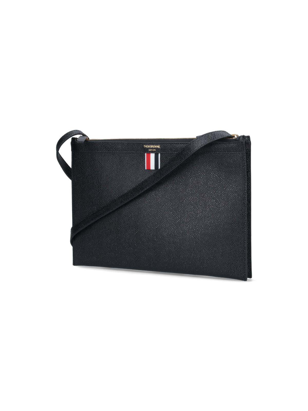 Shop Thom Browne Shoulder Strap Pouch In Black