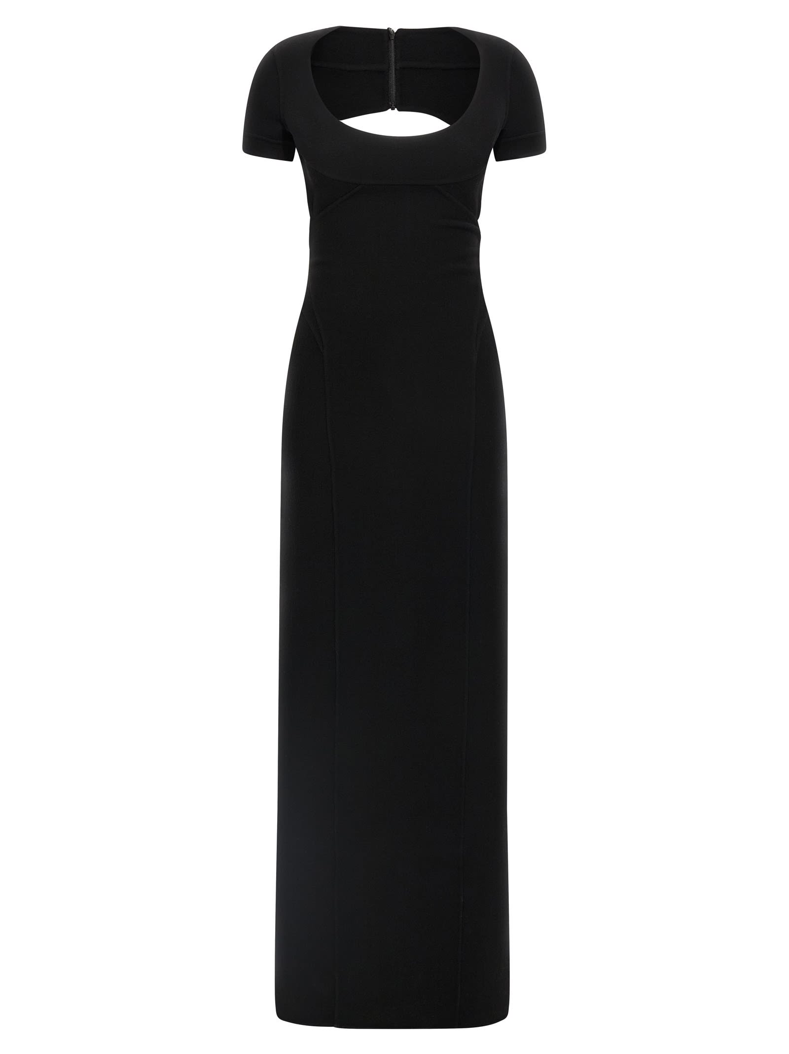 Dsquared2 Fitted Long Dress Round Neckline In Black