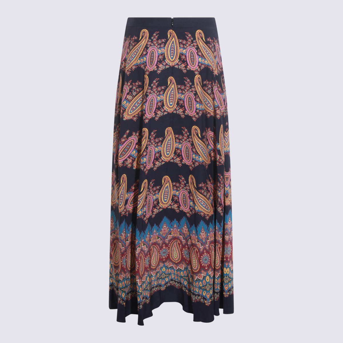 Etro Midi Skirt With Flowing Silhouette And Paisley In Multi