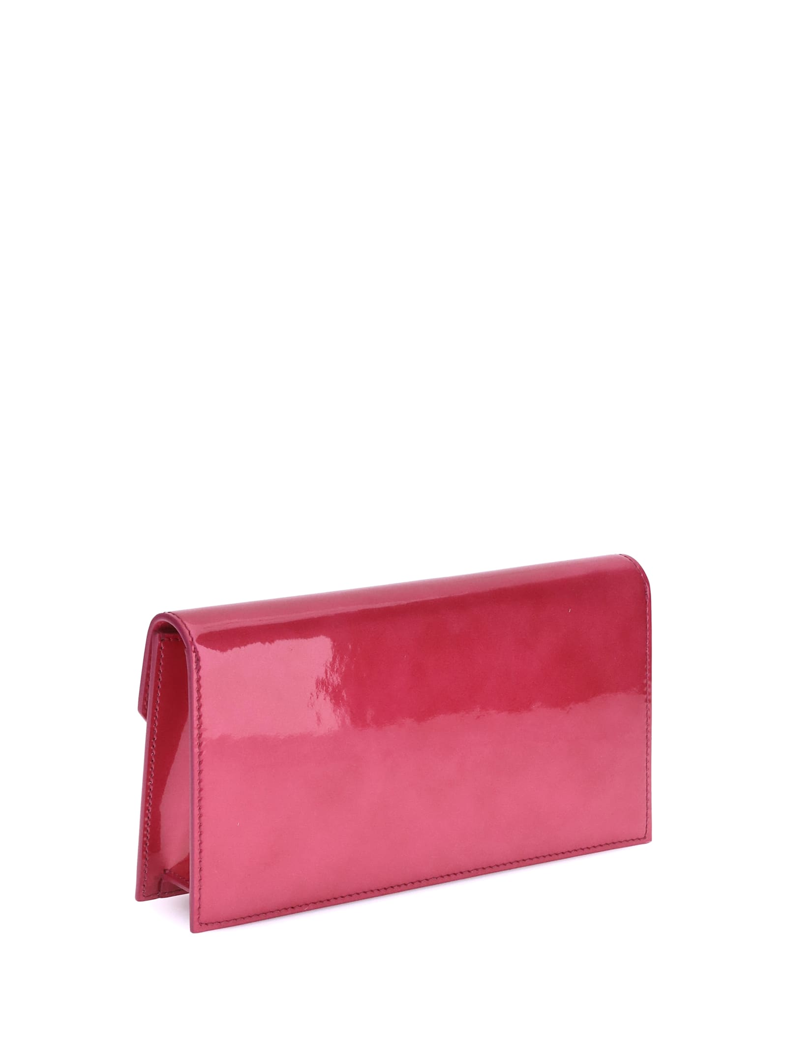 Christian Louboutin Loubi52 Clutch Bag In Patent Perle Leather In Red