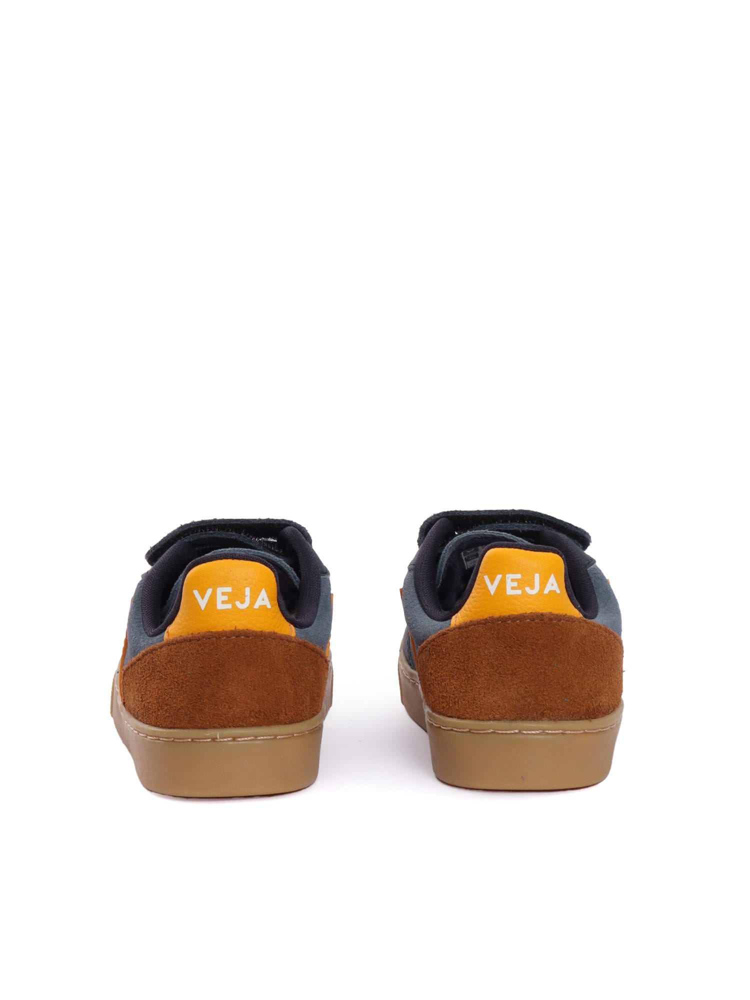 Veja Small V-10 Suede Calif_ouro_natural Sneakers In Gray