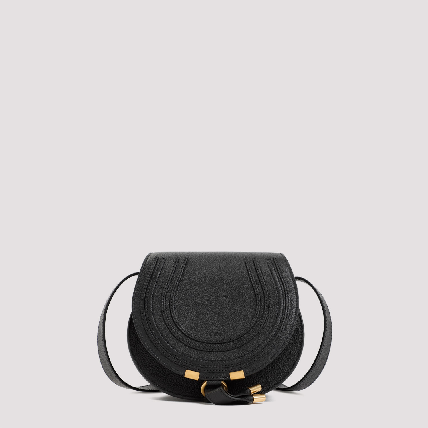 Shop Chloé Marcie Small Saddle Bag In Black