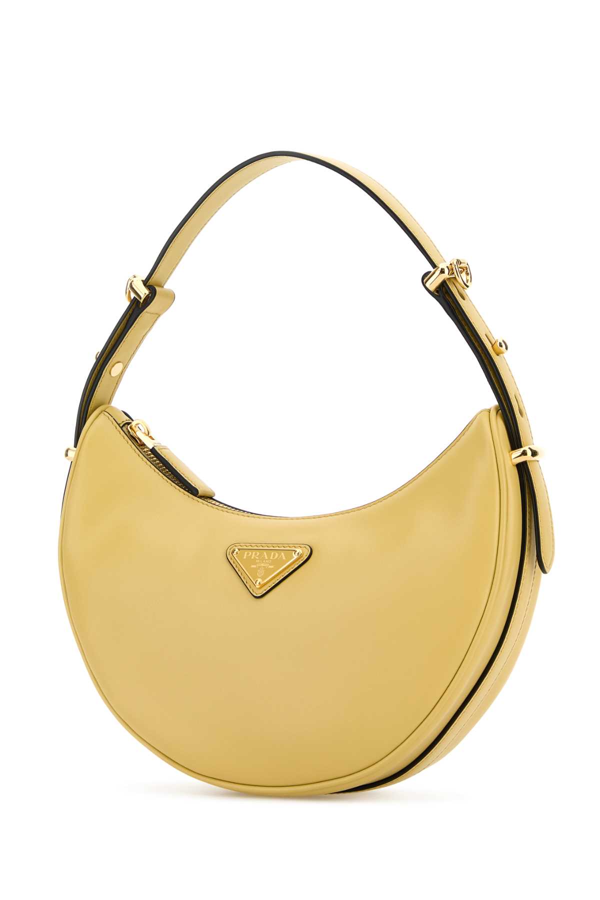 Shop Prada Pastel Yellow Leather Arquã¨ Handbag In Vaniglian