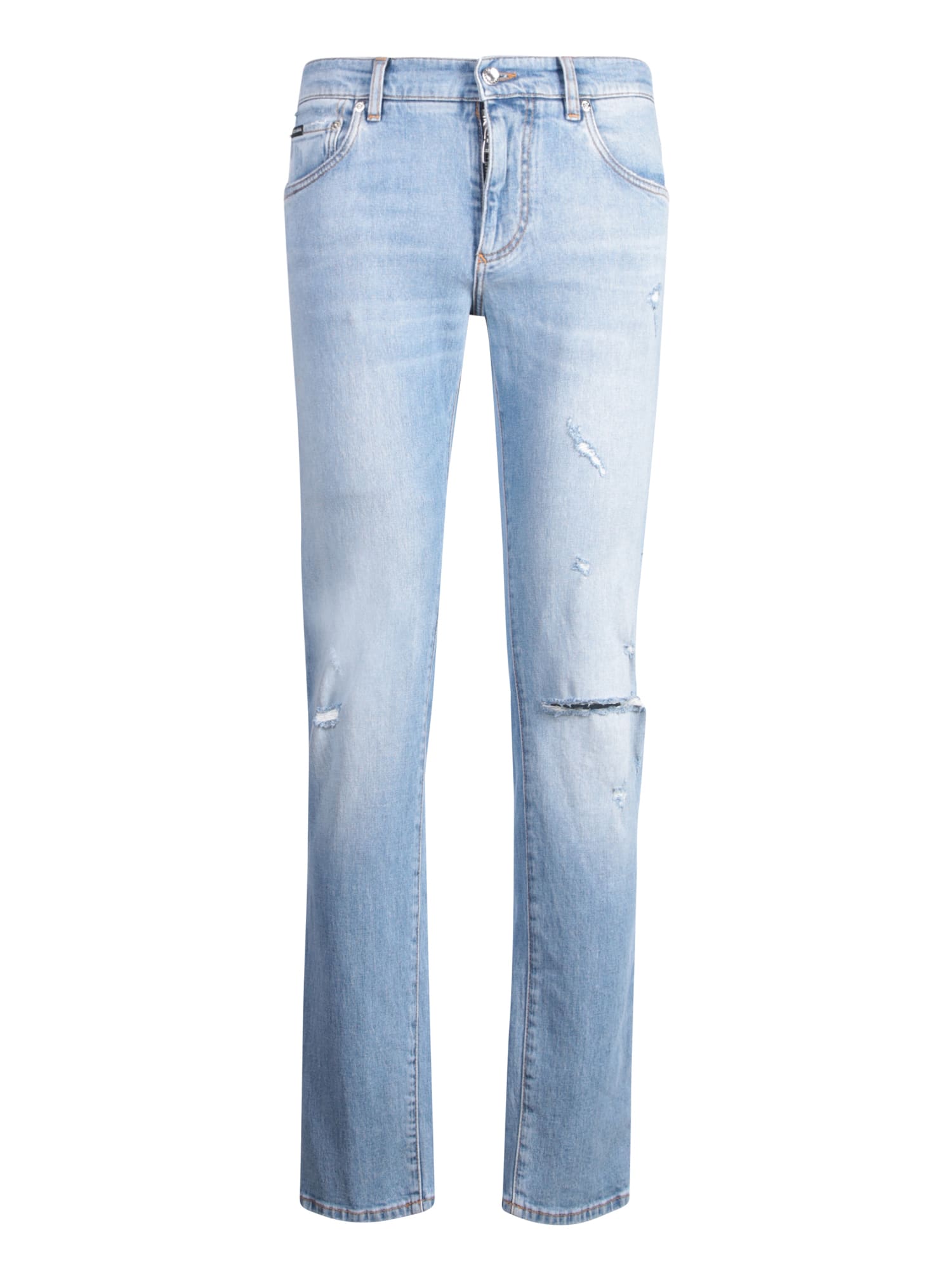 Shop Dolce & Gabbana Ripped-detail Jeans In Blue