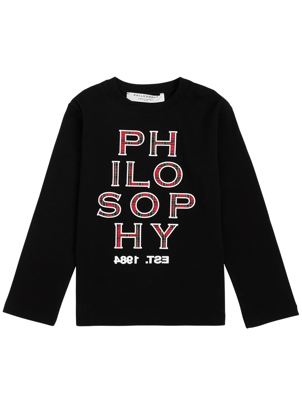 Philosophy di Lorenzo Serafini Kids Black Long Sleeved T-shirt With Logo Print