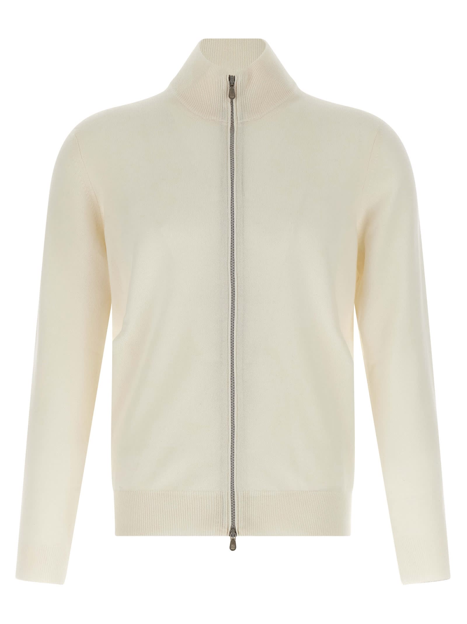 Brunello Cucinelli Cardigan Cashmere Sweaters And Cardigans White In Neutral
