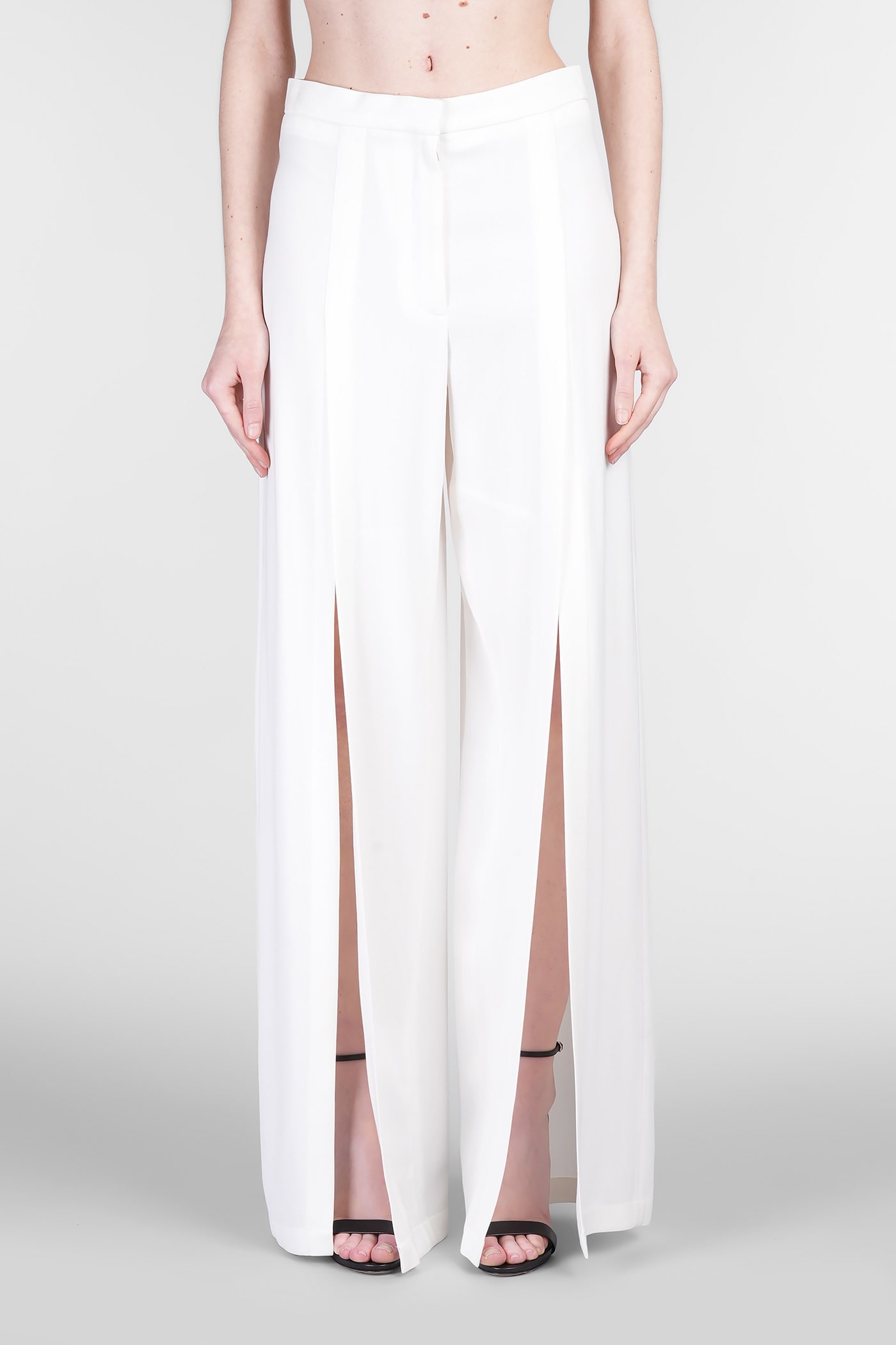 Mugler Pants In White Viscose