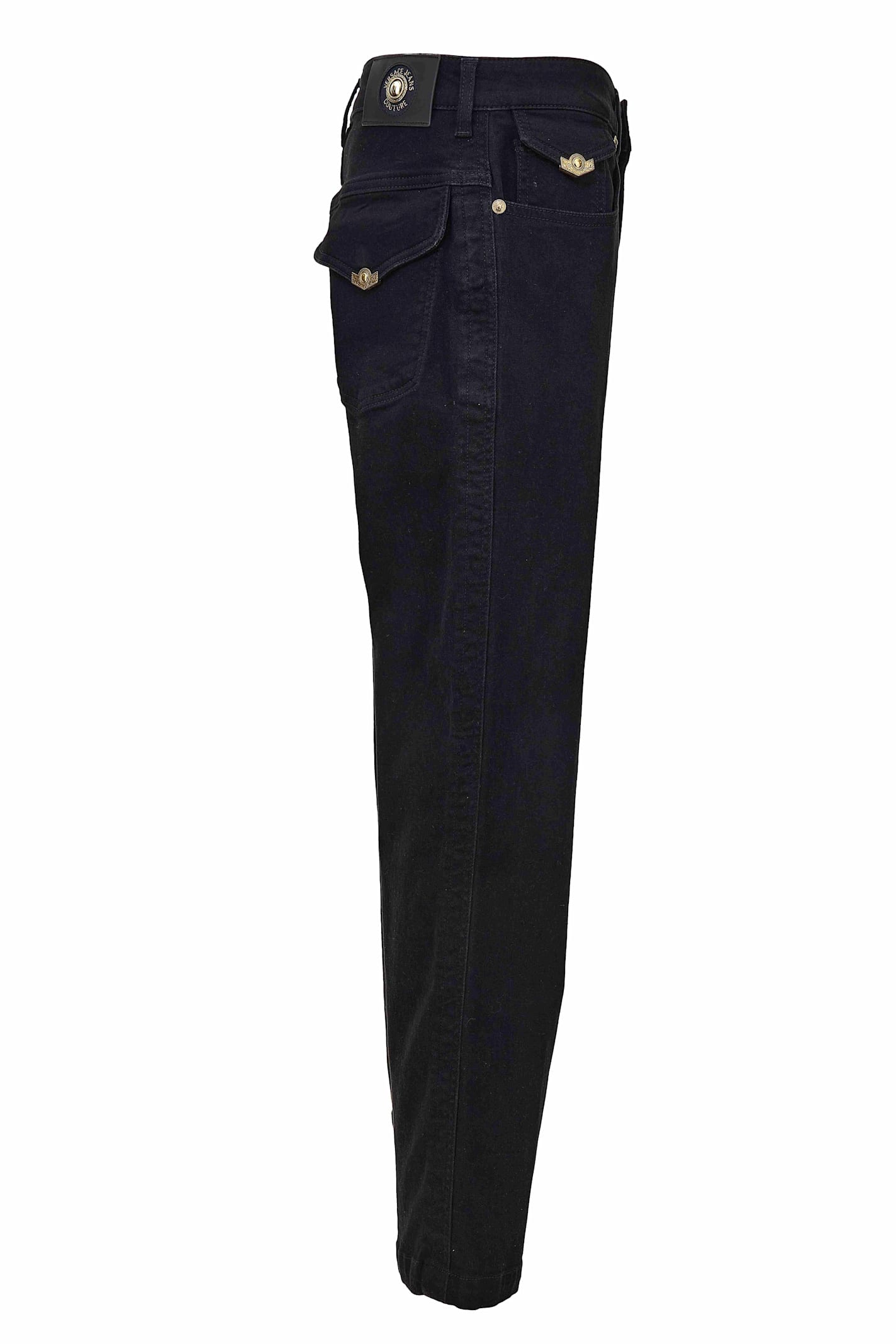 Shop Versace Jeans Couture 5 Pocket Pants In Black