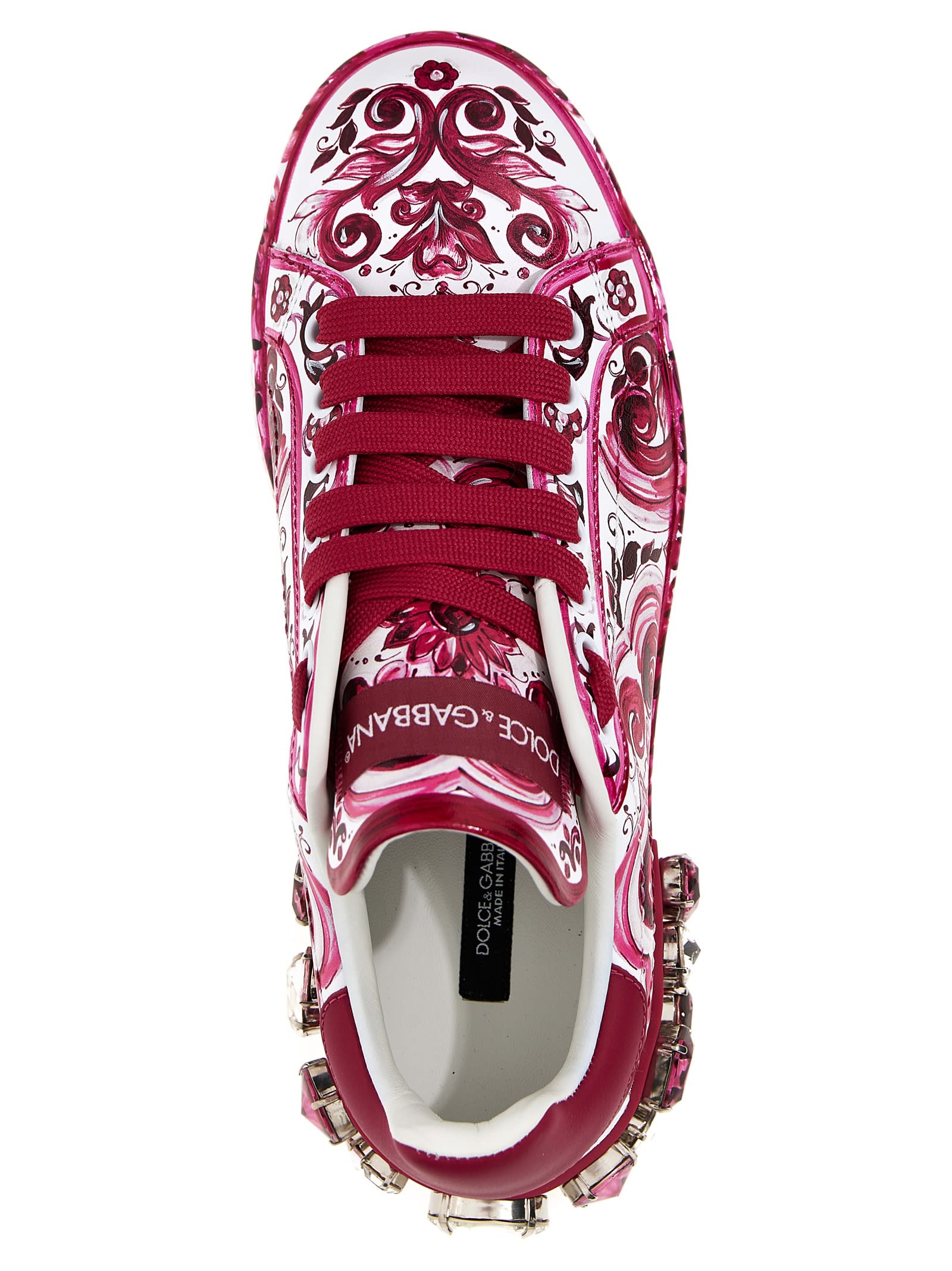 Shop Dolce & Gabbana Portofino Sneakers In Fuchsia
