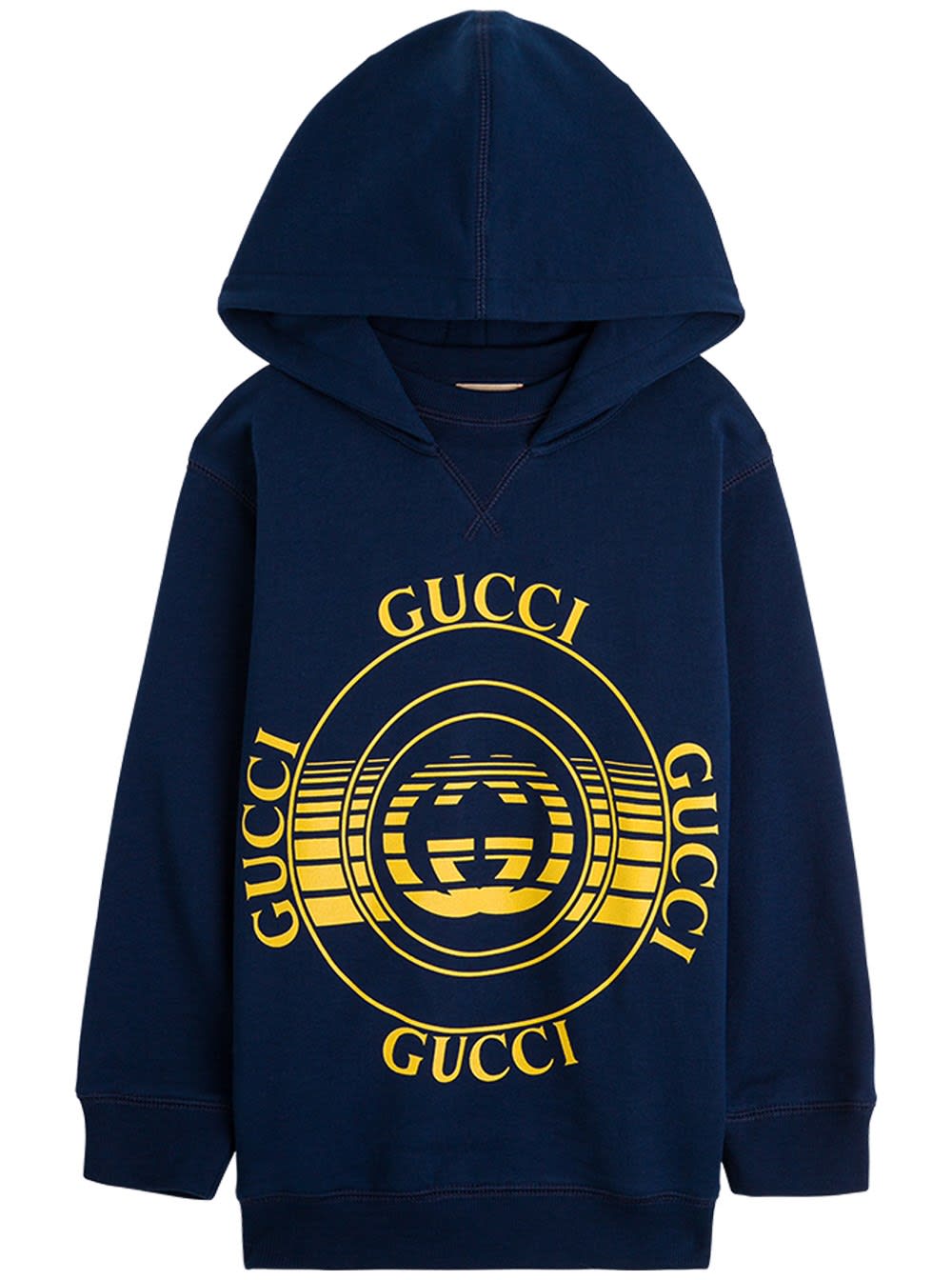 Gucci Cotton Blue Hoodie With Disck Print