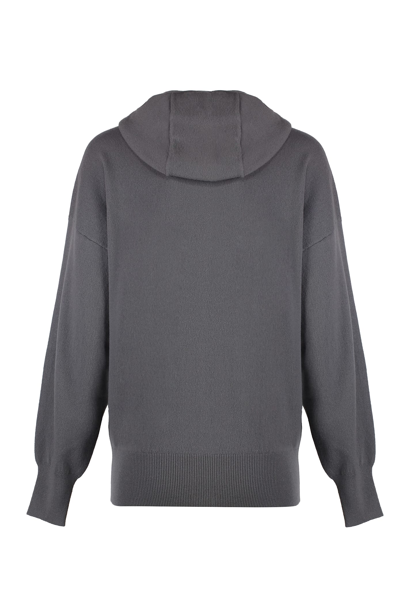 Shop Malo Knitted Full Zip Hoodie In Grey
