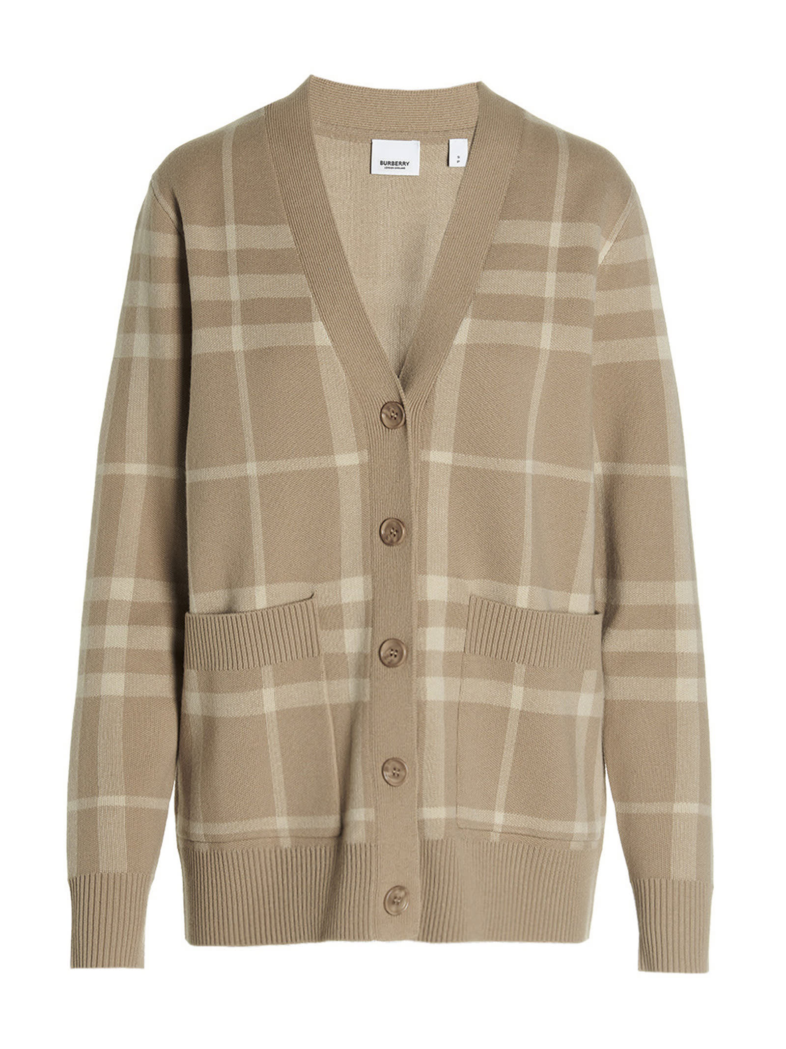 BURBERRY OVERSIZE WOOL AND CACHEMIRE CARDIGAN