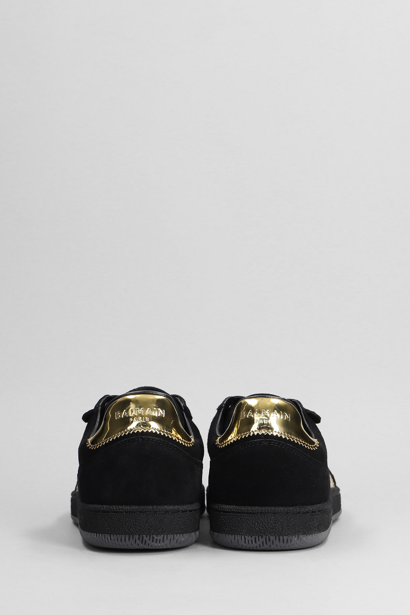 Shop Balmain Swan Sneakers In Black Suede