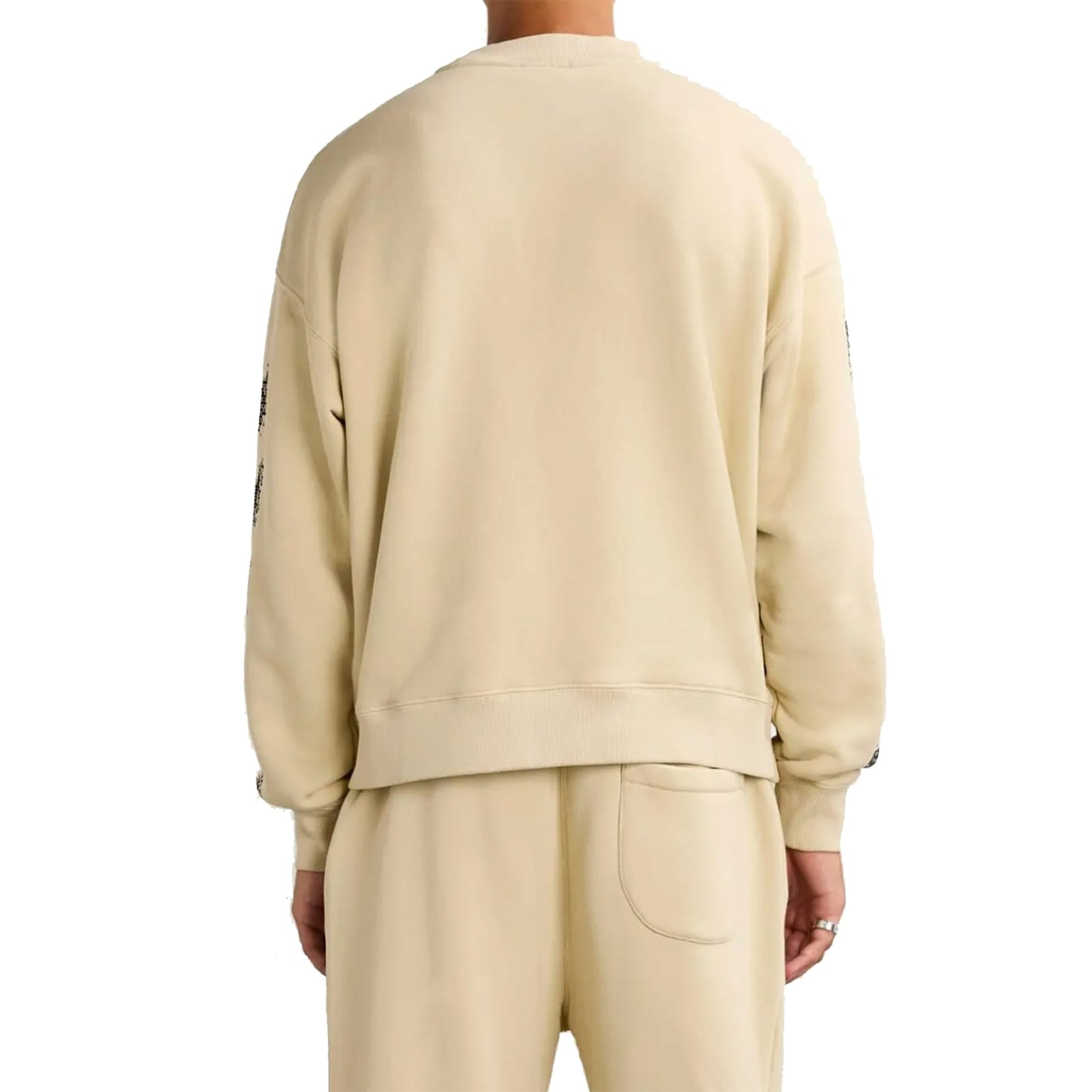 Off-white Beige Sweatshirt With Diagonal Stripes In White