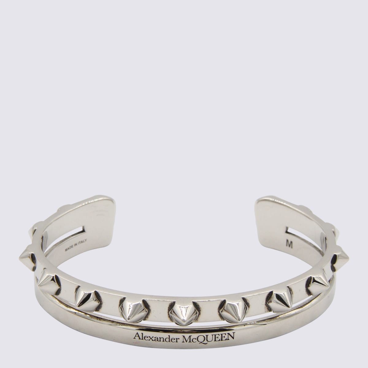 Shop Alexander Mcqueen Silver-tone Brass Bracelet