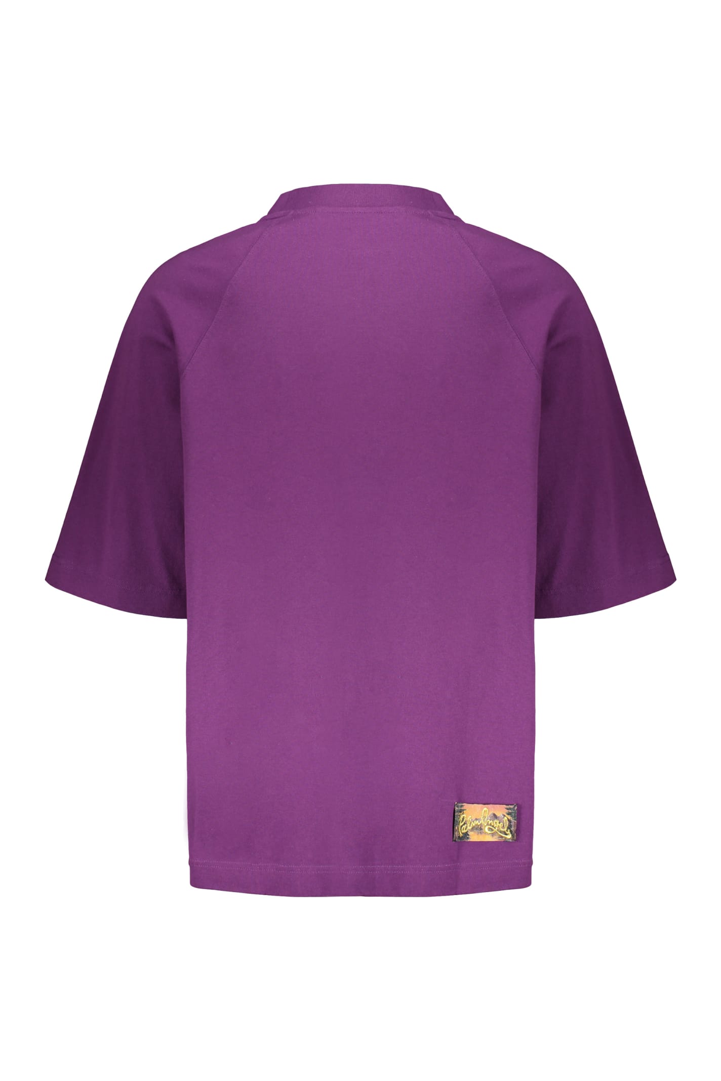 Shop Palm Angels Cotton T-shirt In Purple
