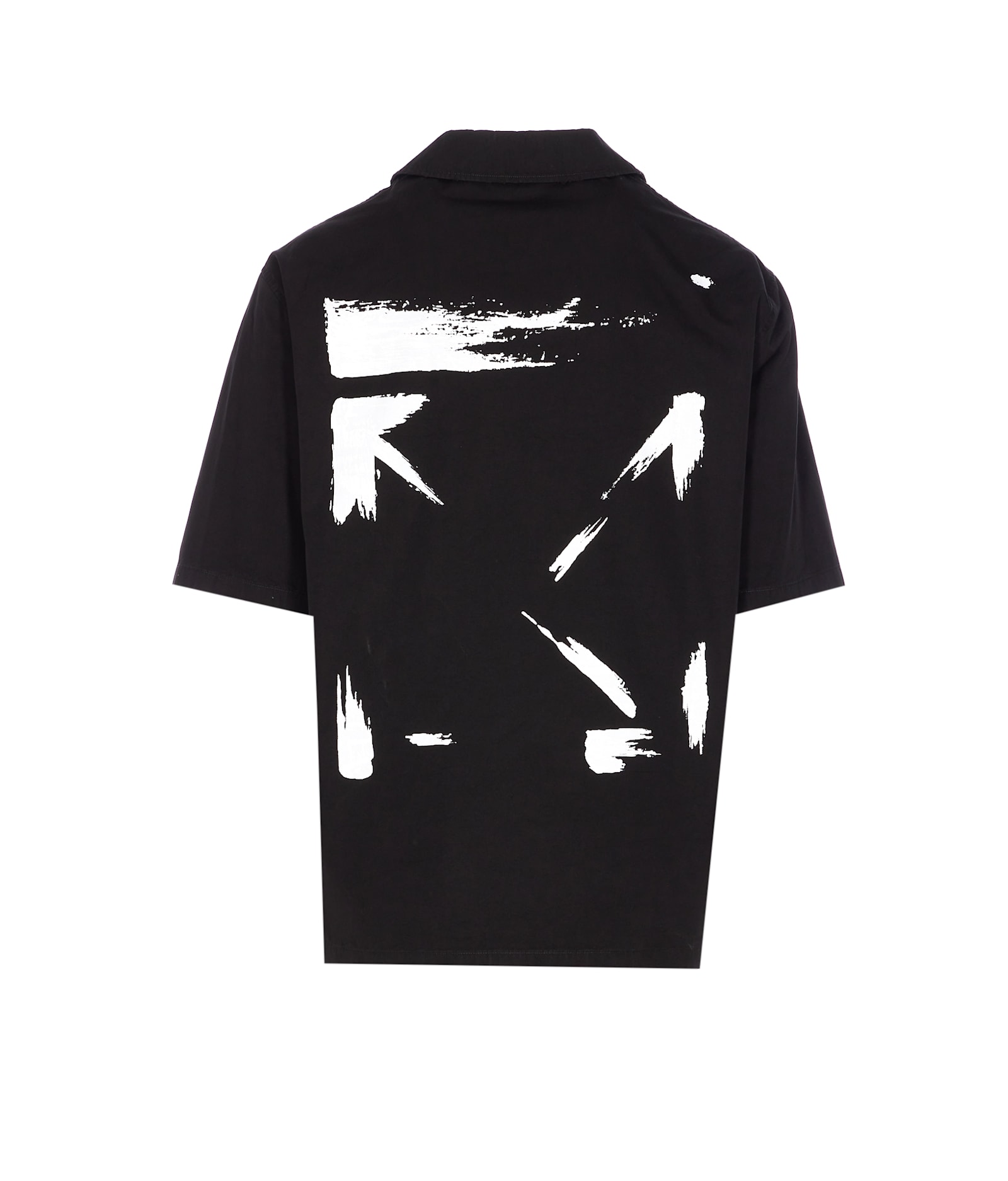 Off-white Graphic Print Bowling Shirt With Spread Collar In Black