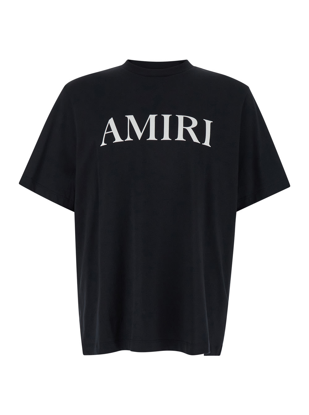 Amiri Black T-shirt With Logo Lettering Print In Cotton Man