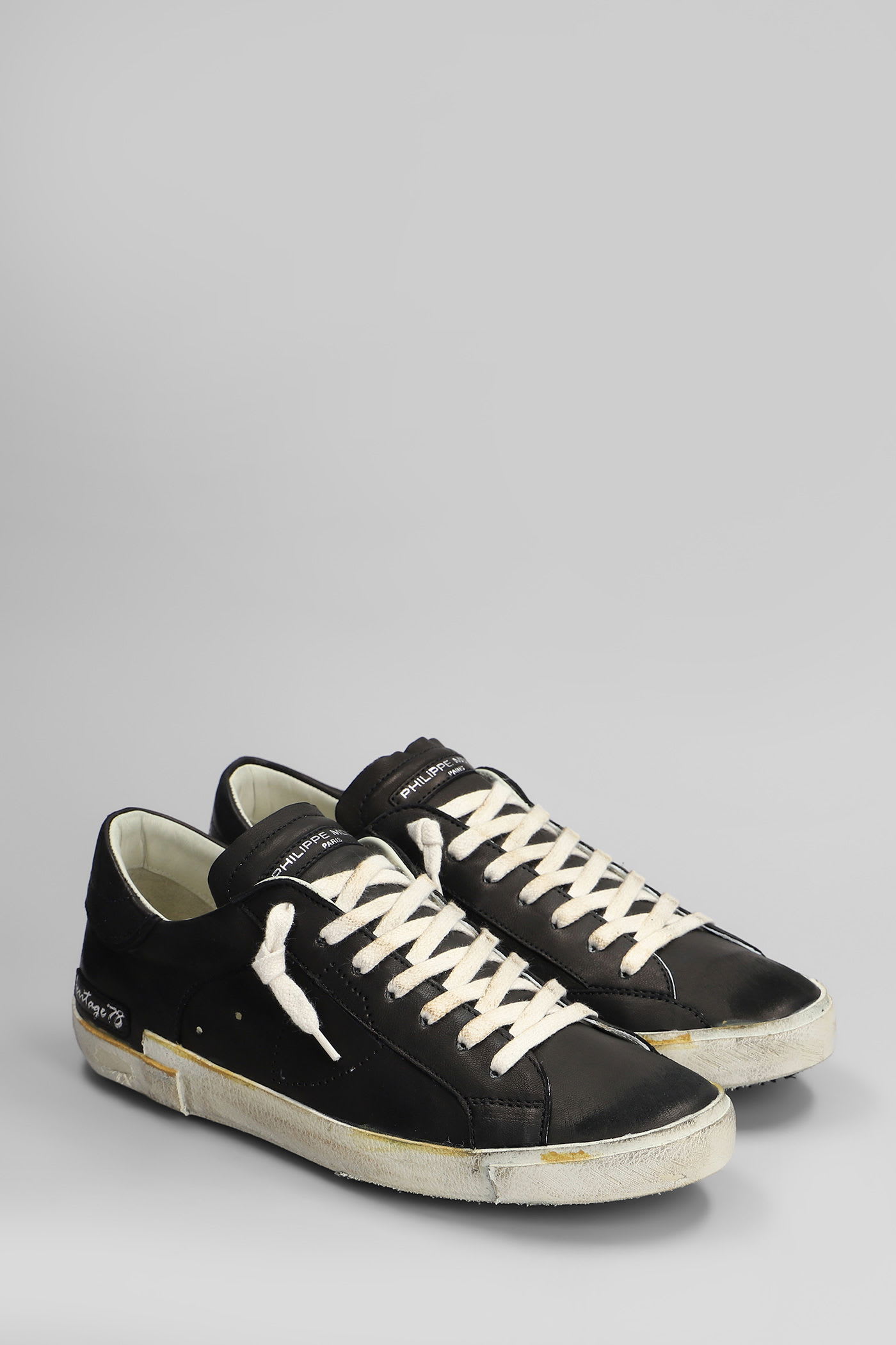 Philippe Model Sneakers Prsx Low Man Vintage Noir In Black