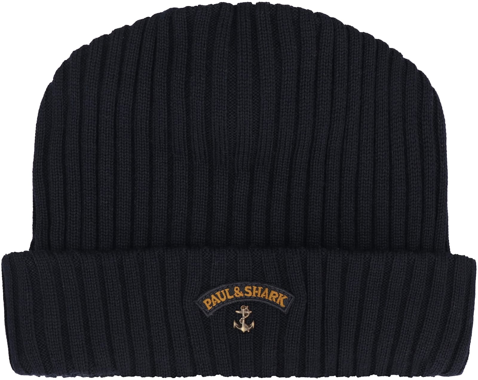 Paul&shark Ribbed Wool Beanie In Black