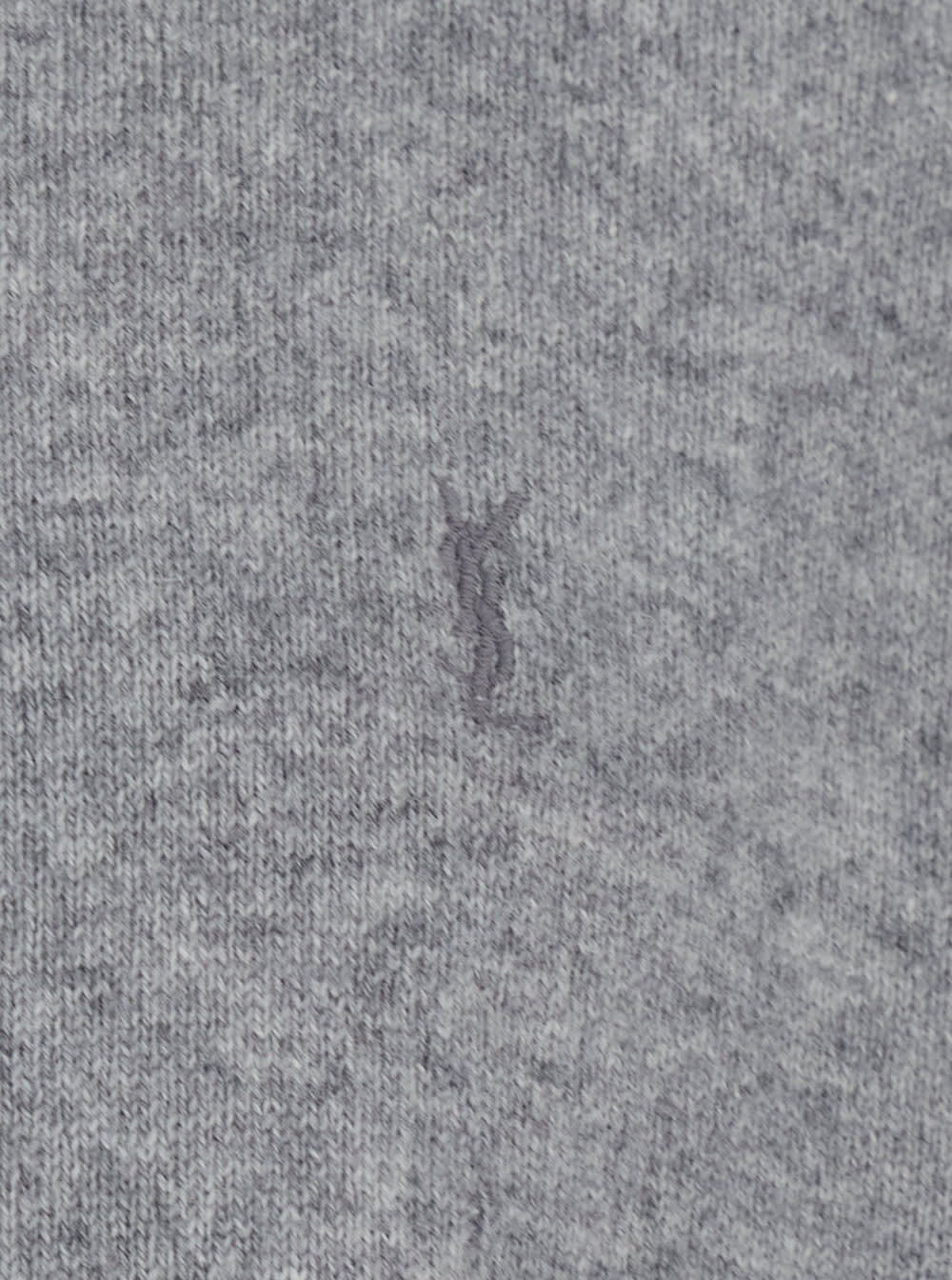 Shop Saint Laurent Grey Crewneck Sweater With Cassandre In Cashmere Man