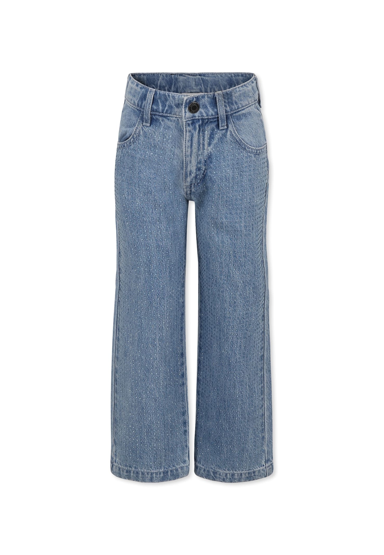 Marc Jacobs Denim Jeans For Girl With Rhinestones In Denim