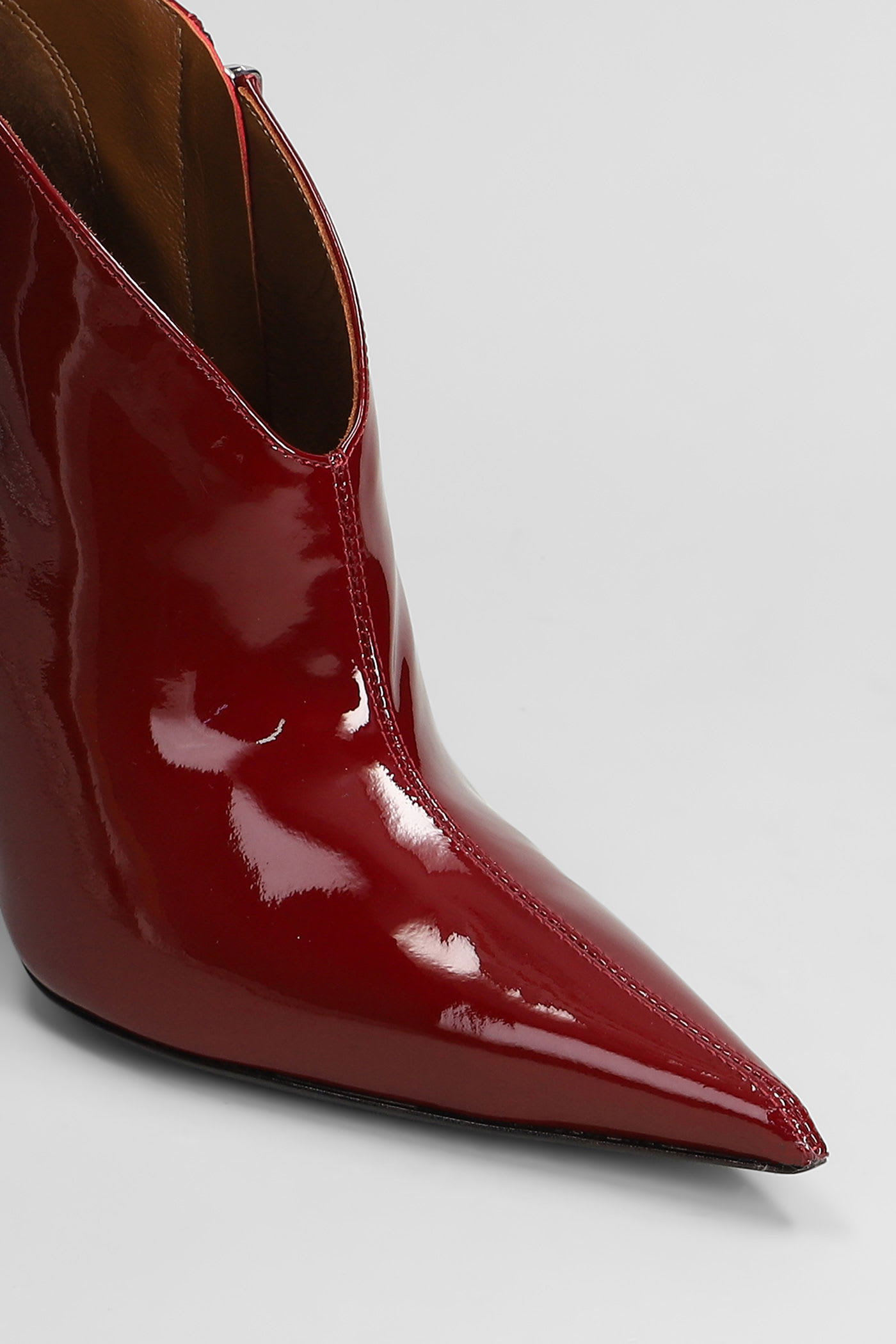 Giuseppe Zanotti Raquel 105 High Heels Ankle Boots In Bordeaux Patent Leather In Burgundy