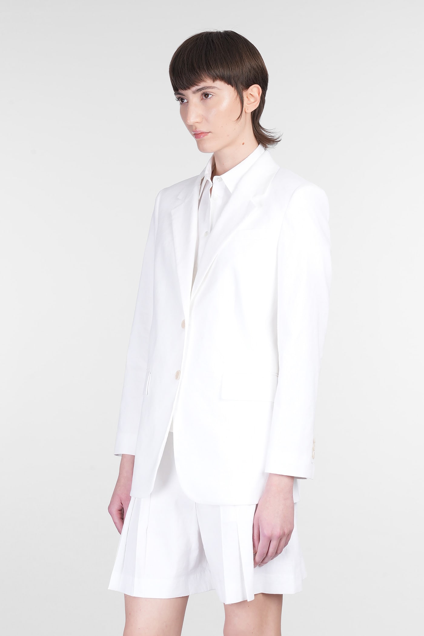 Theory Blazer In White Linen