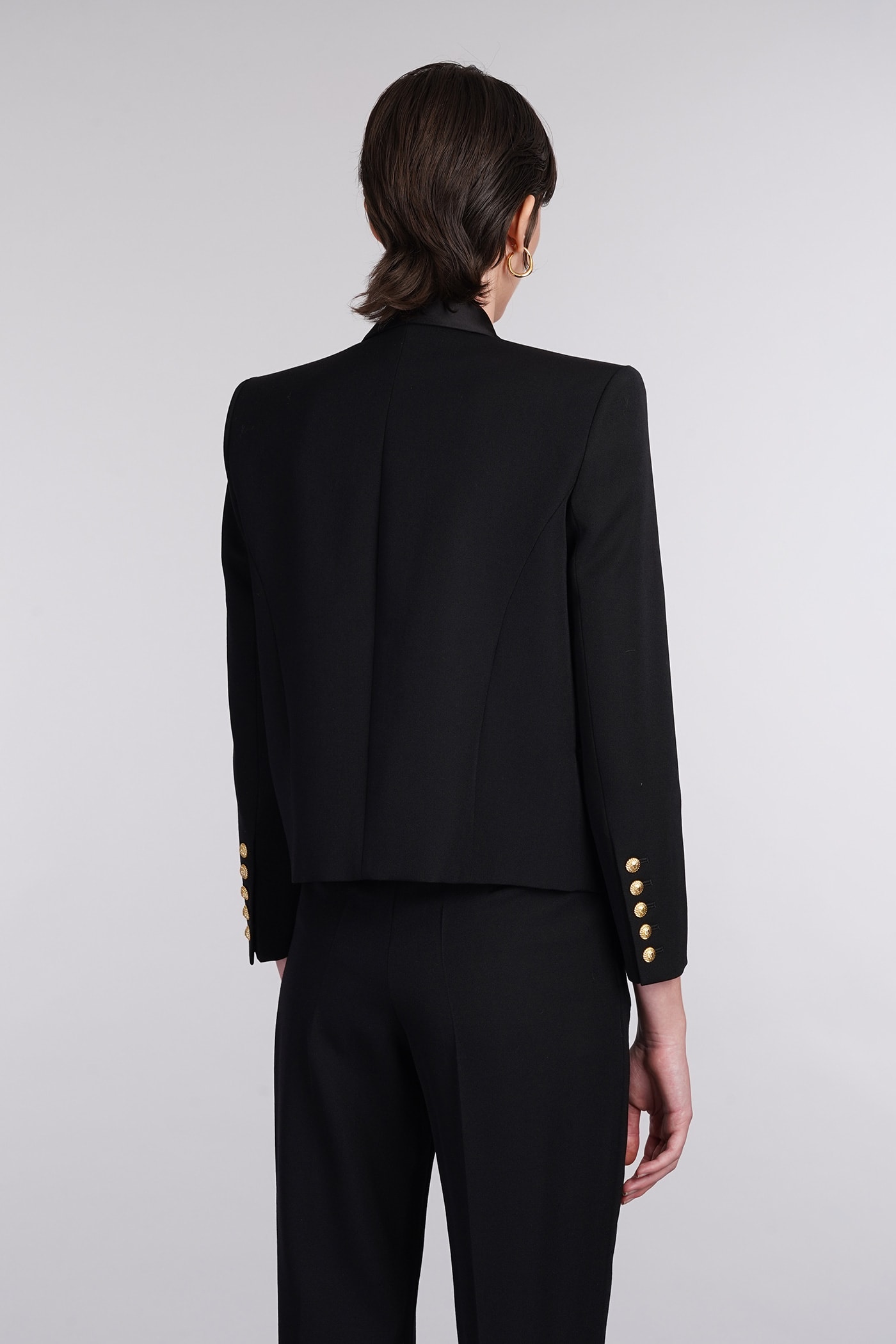 Shop Balmain Blazer In Black Wool