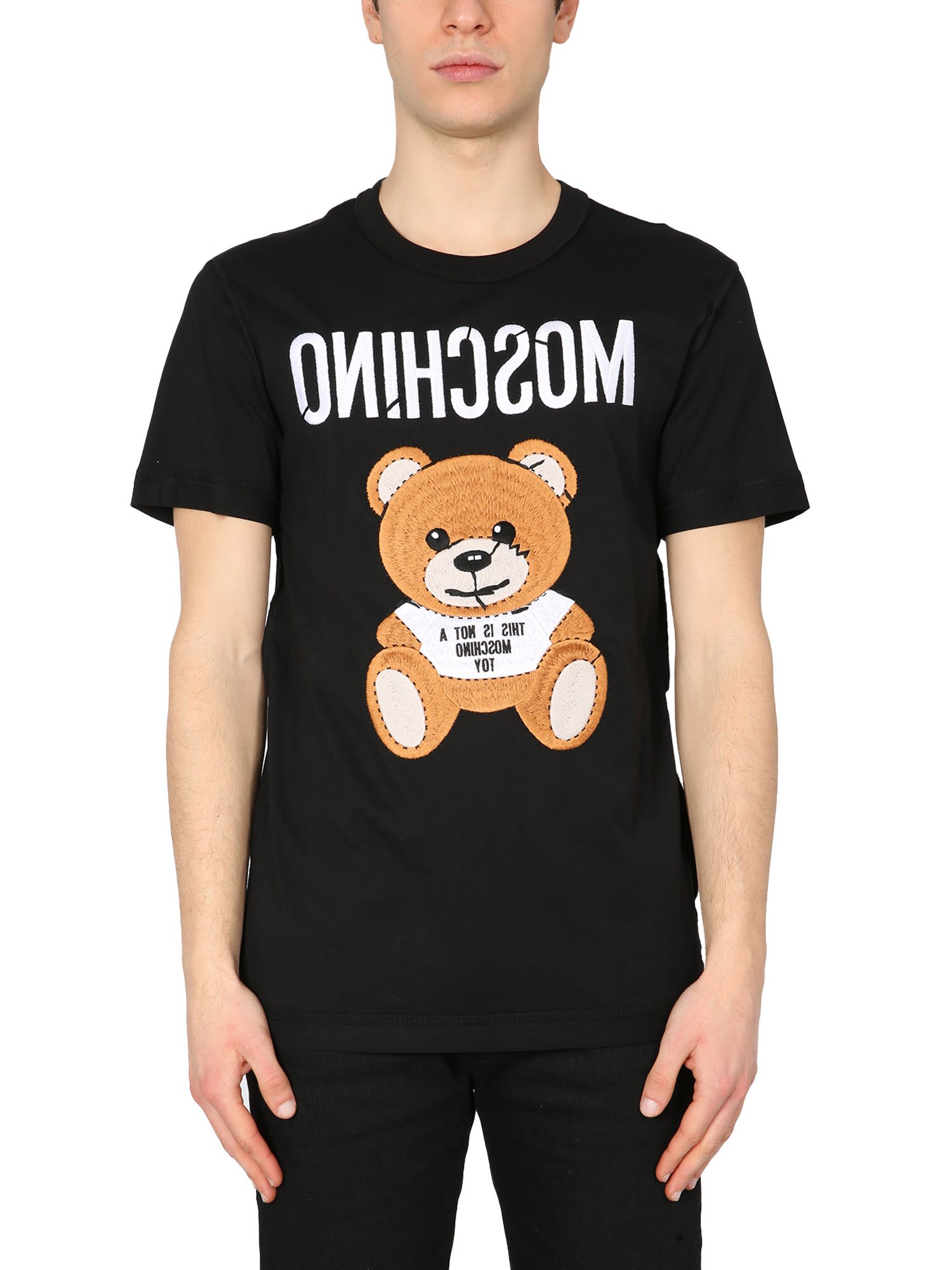 Moschino T-shirt With Teddy Inner-out Embroidered