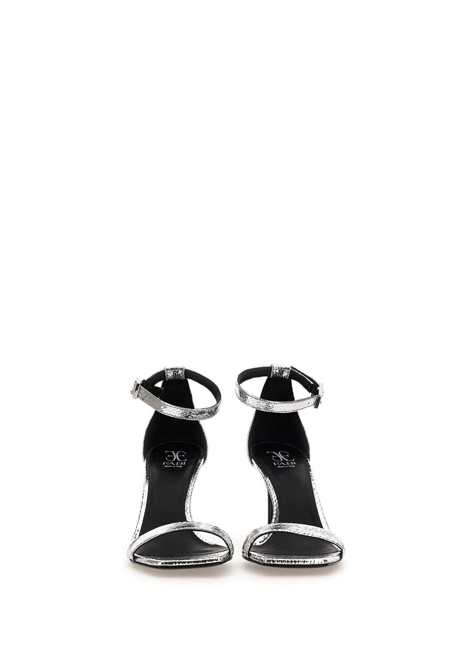Shop Fabi Harrods Leather Sandals In Silver