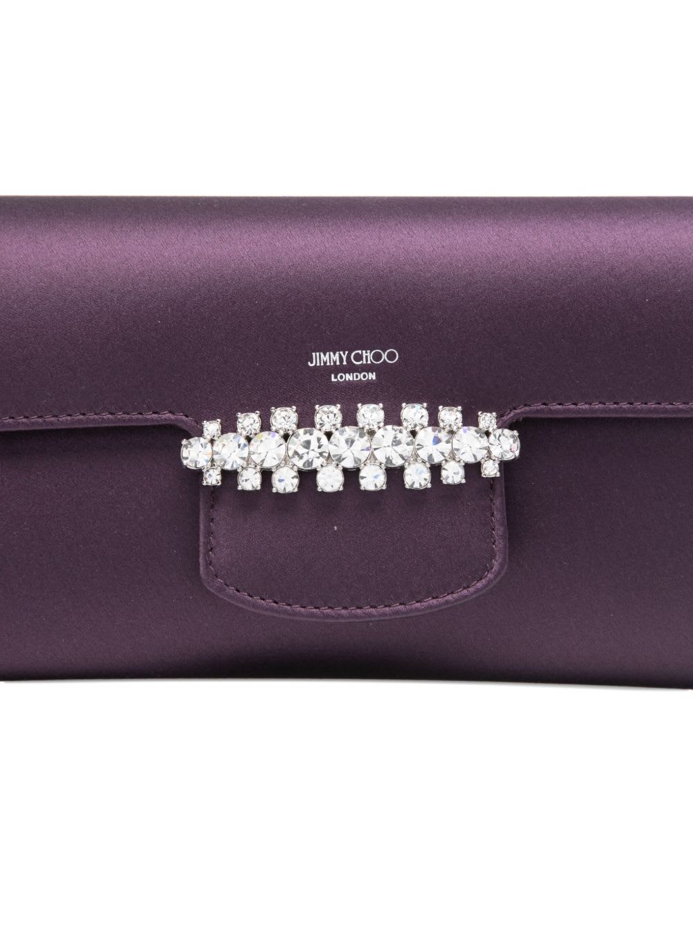 Jimmy Choo Bing Satin Wallet On Chain In Burgundy