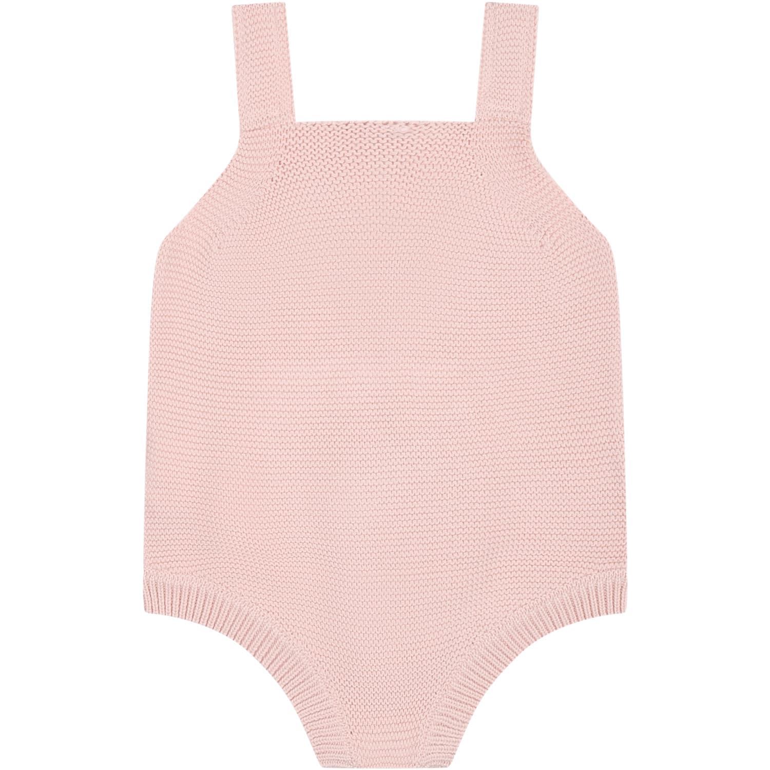 Shop Stella Mccartney Pink Bodysuit For Baby Girl With Apple