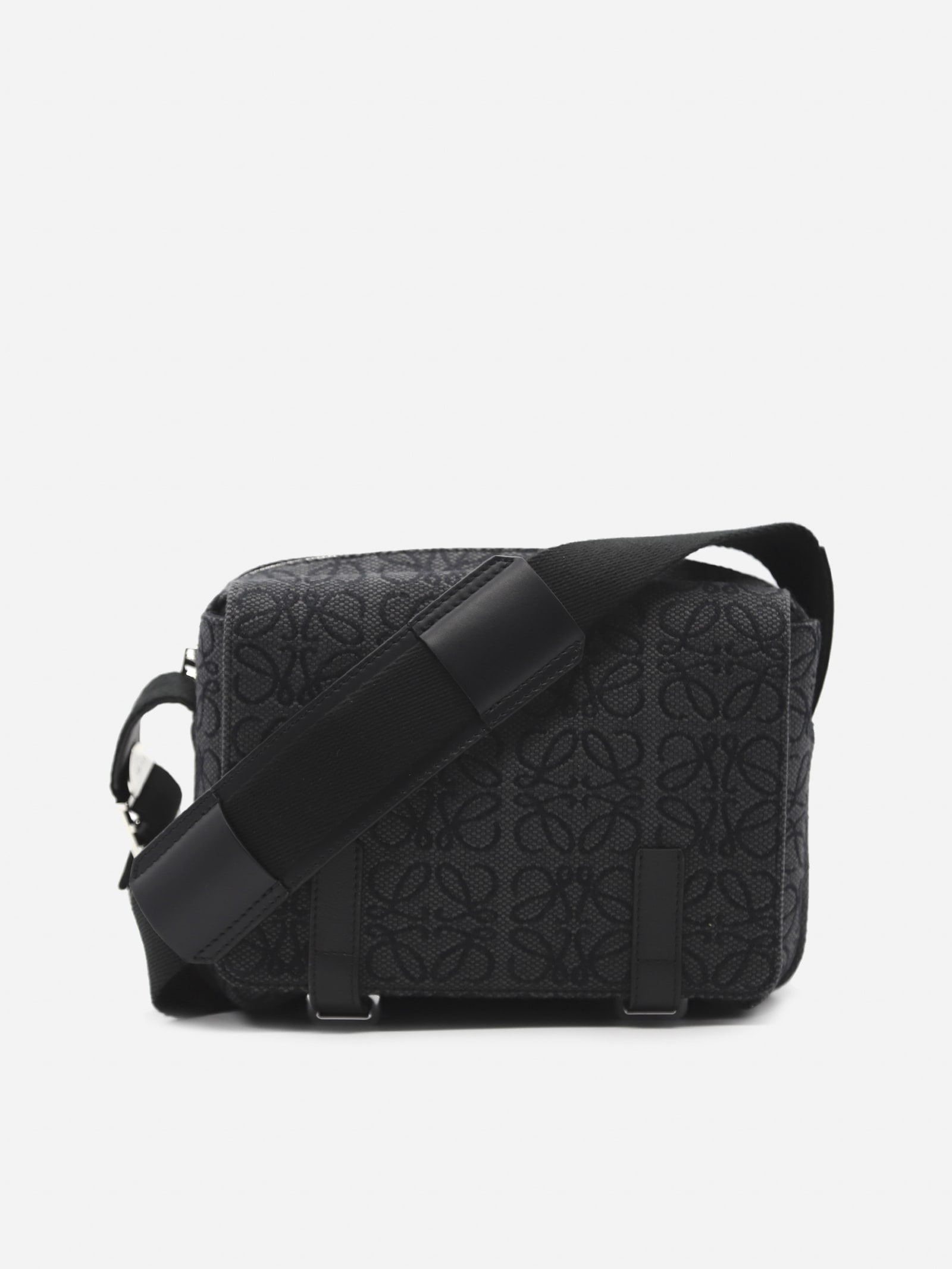 Loewe Xs Military Messenger Bag In Canvas With Anagram Motif