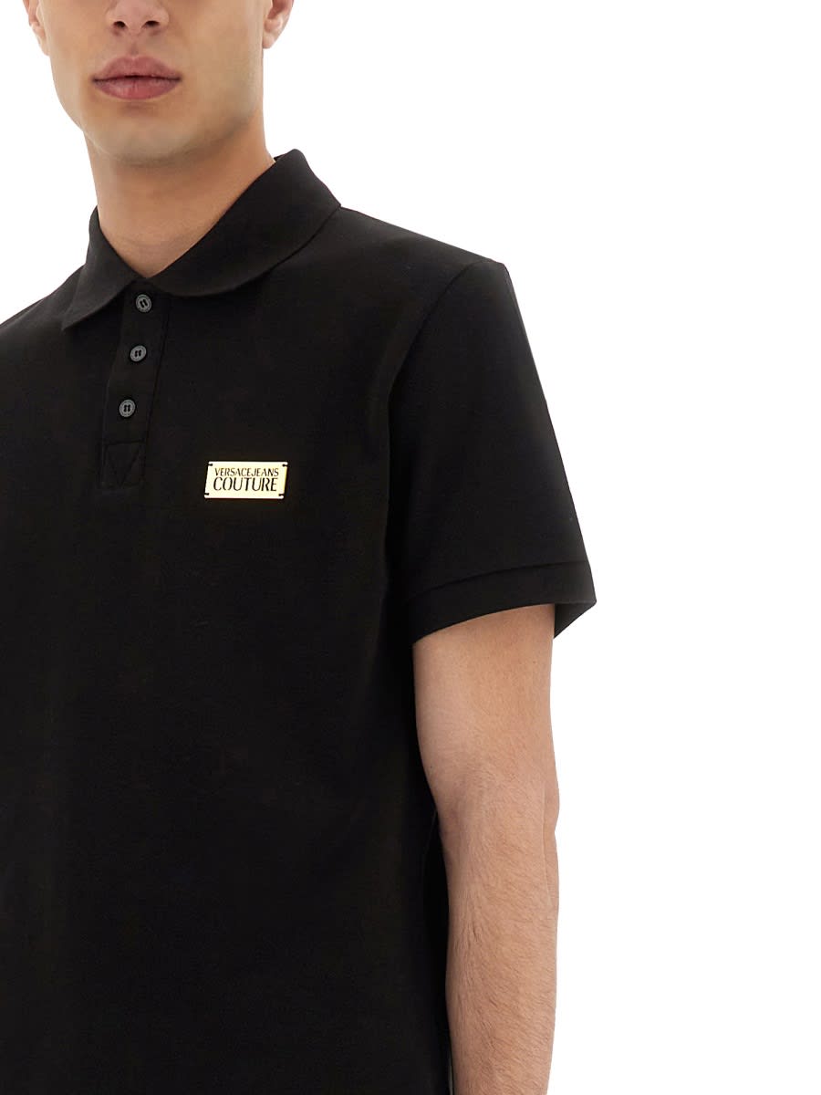 Shop Versace Jeans Couture Polo In Black