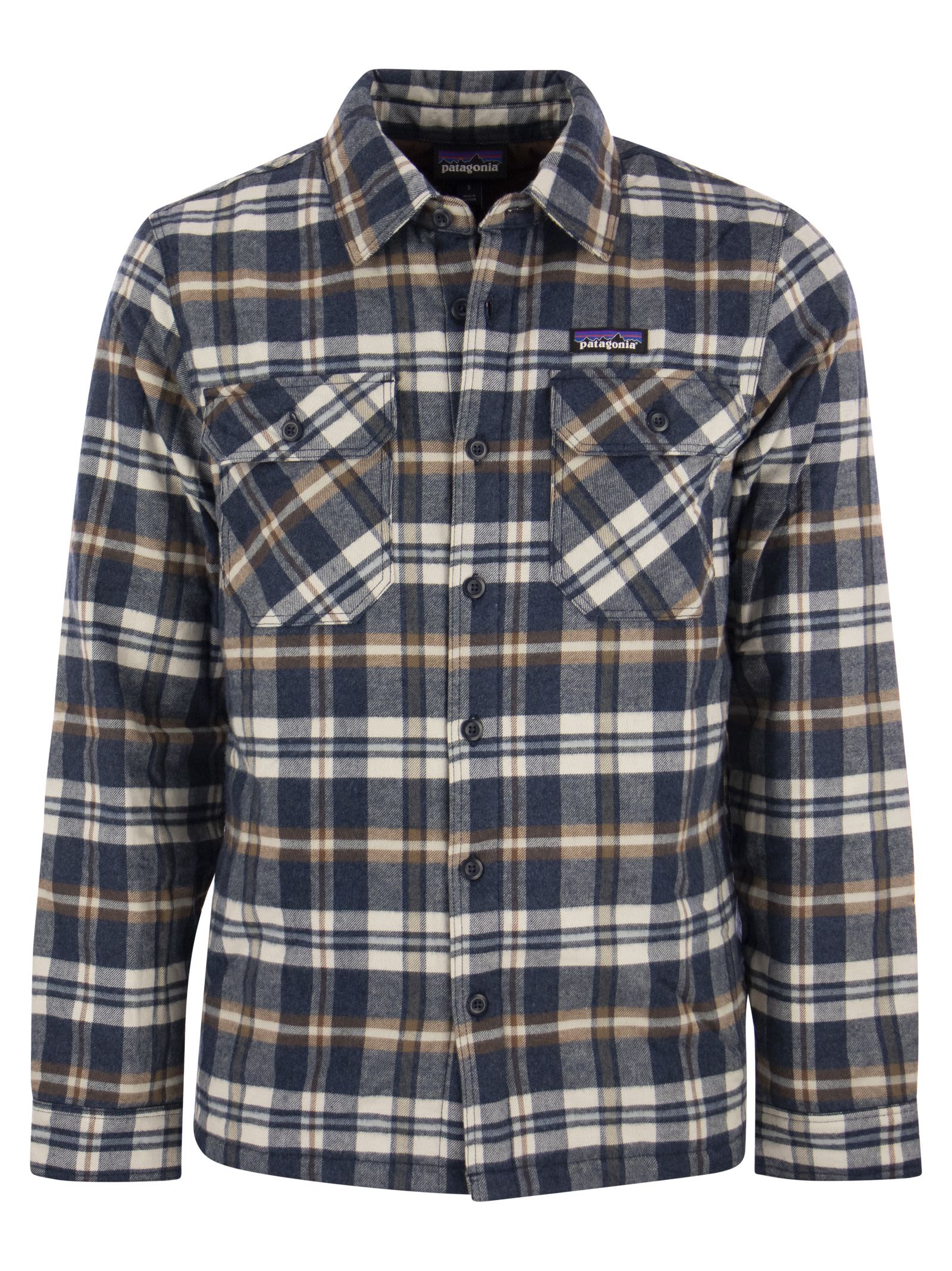 patagonia medium weight organic cotton insulated flannel shirt fjord