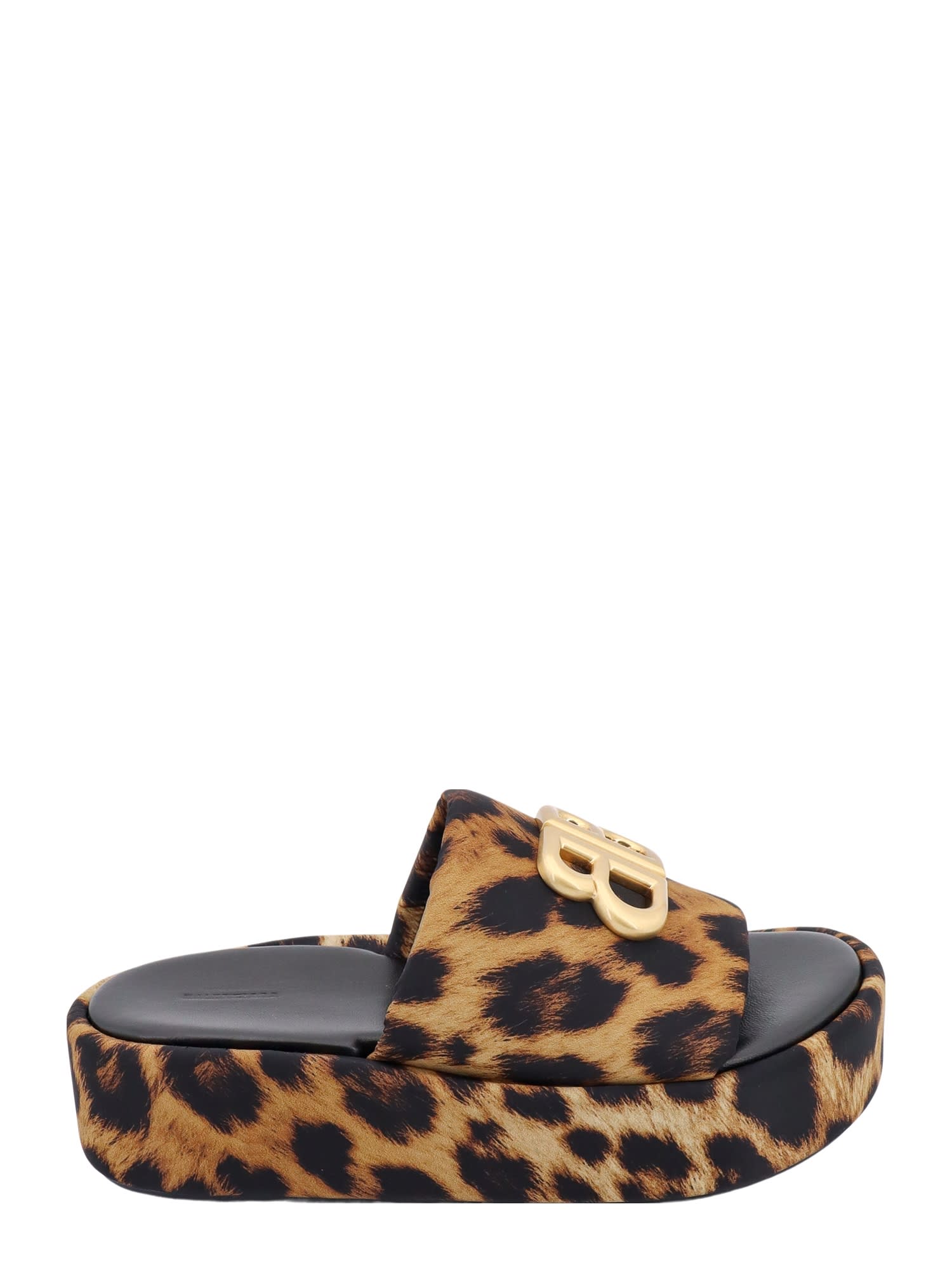 Shop Balenciaga Rise Slide Bb Sandals In Leopard